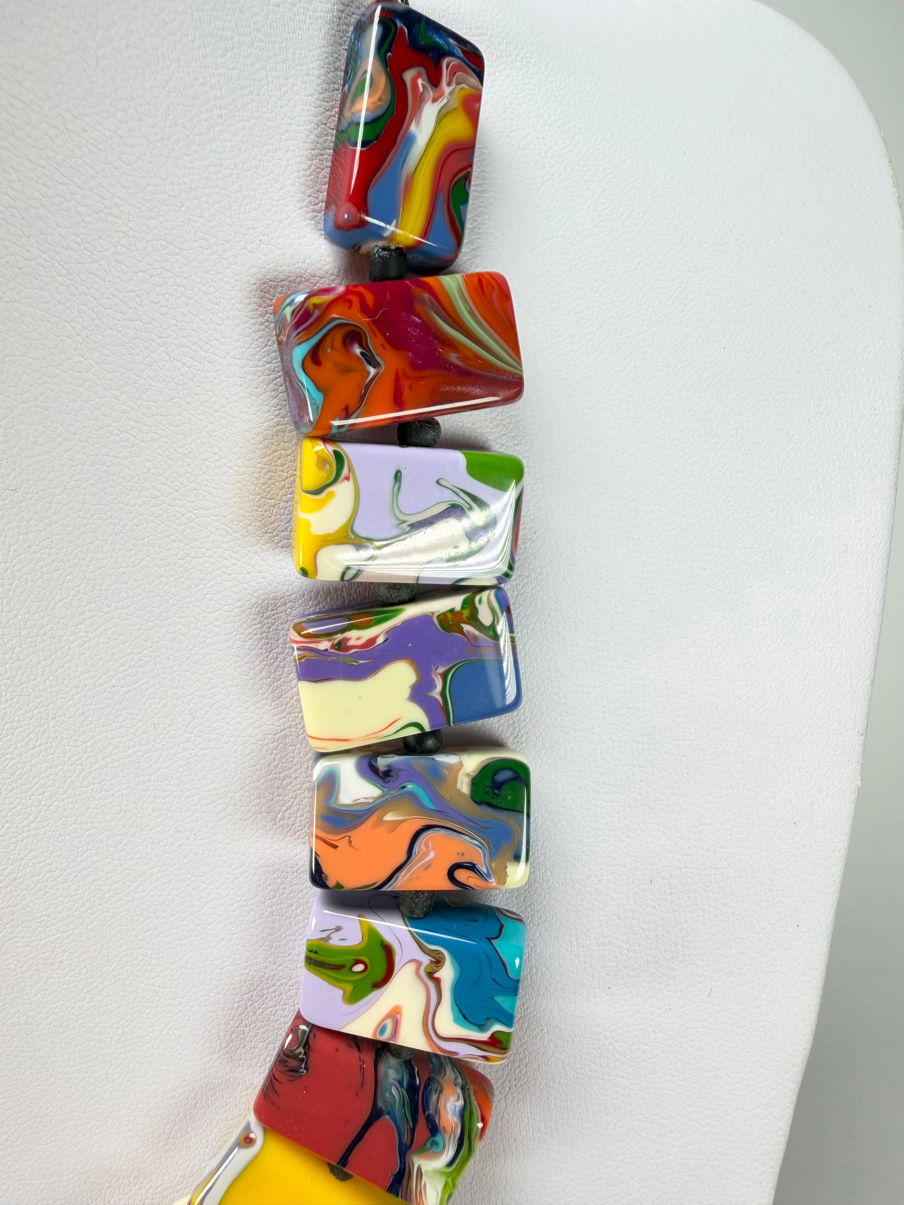 Sobral - Multi-Colour "Rachel" Pollock Resin Necklace ( 000034 )