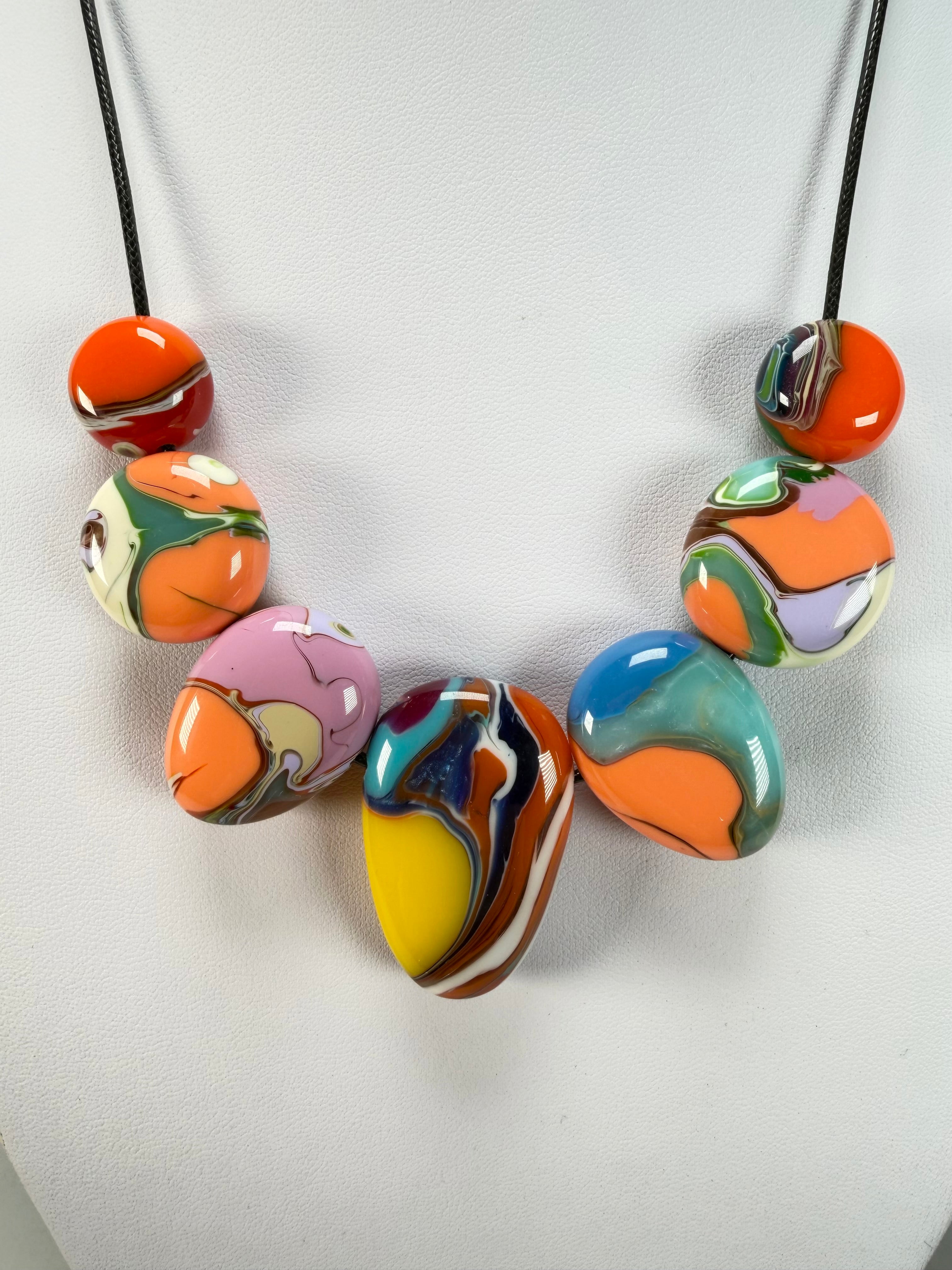 Sobral - Multi-Colour "Olinda Efeitos" Pollock Resin Necklace ( 005501 )