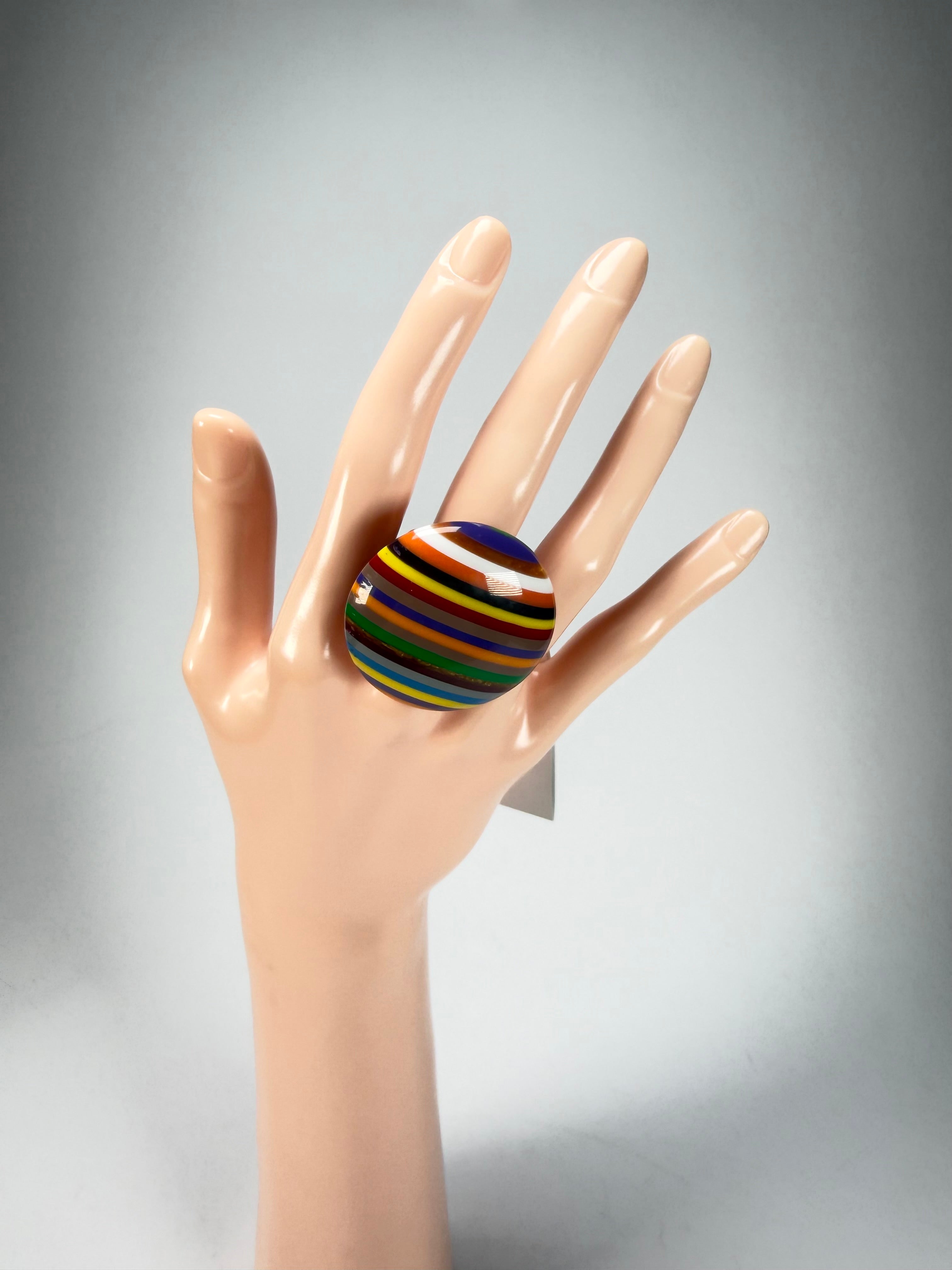 Sobral - Pop Art "Bead Efeitos" Resin Ring ( 004764 ) - Size UK N / US 7