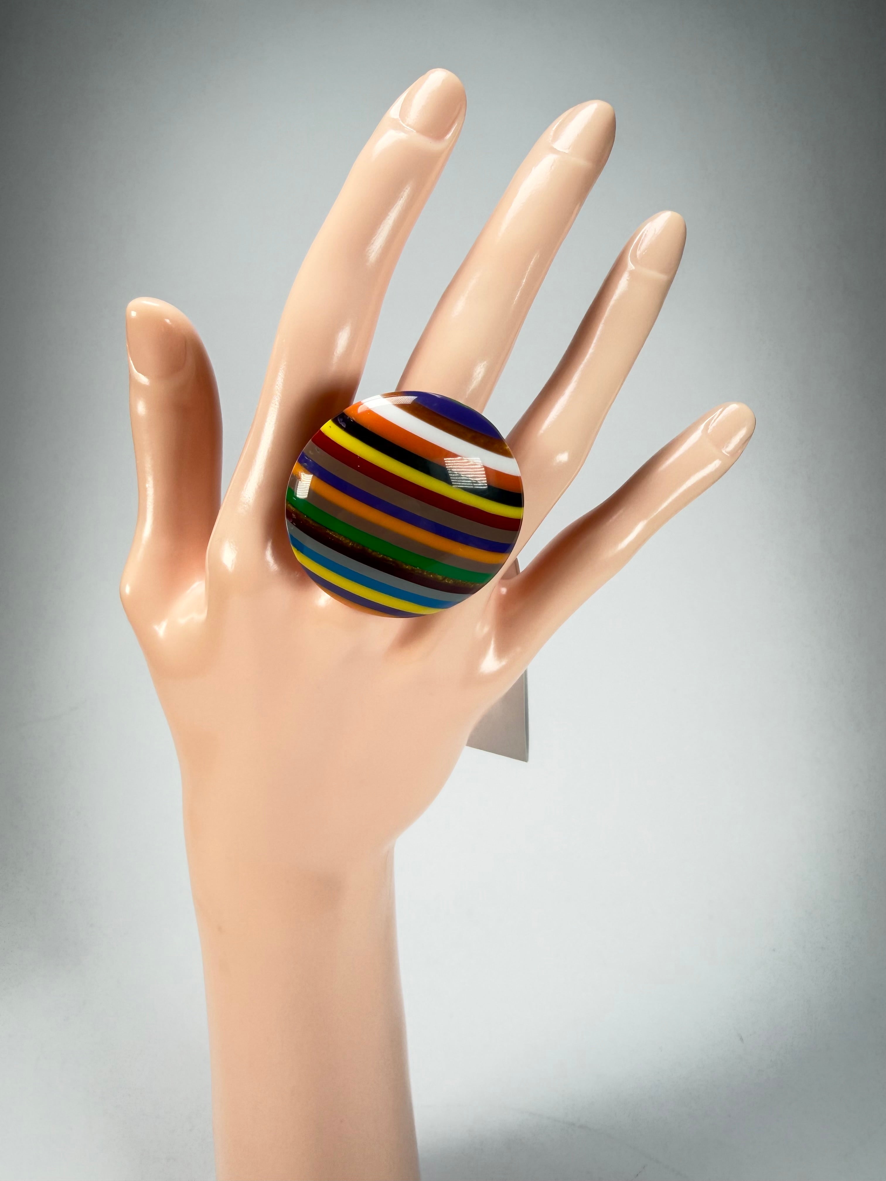 Sobral - Pop Art "Bead Efeitos" Resin Ring ( 004764 ) - Size UK N / US 7