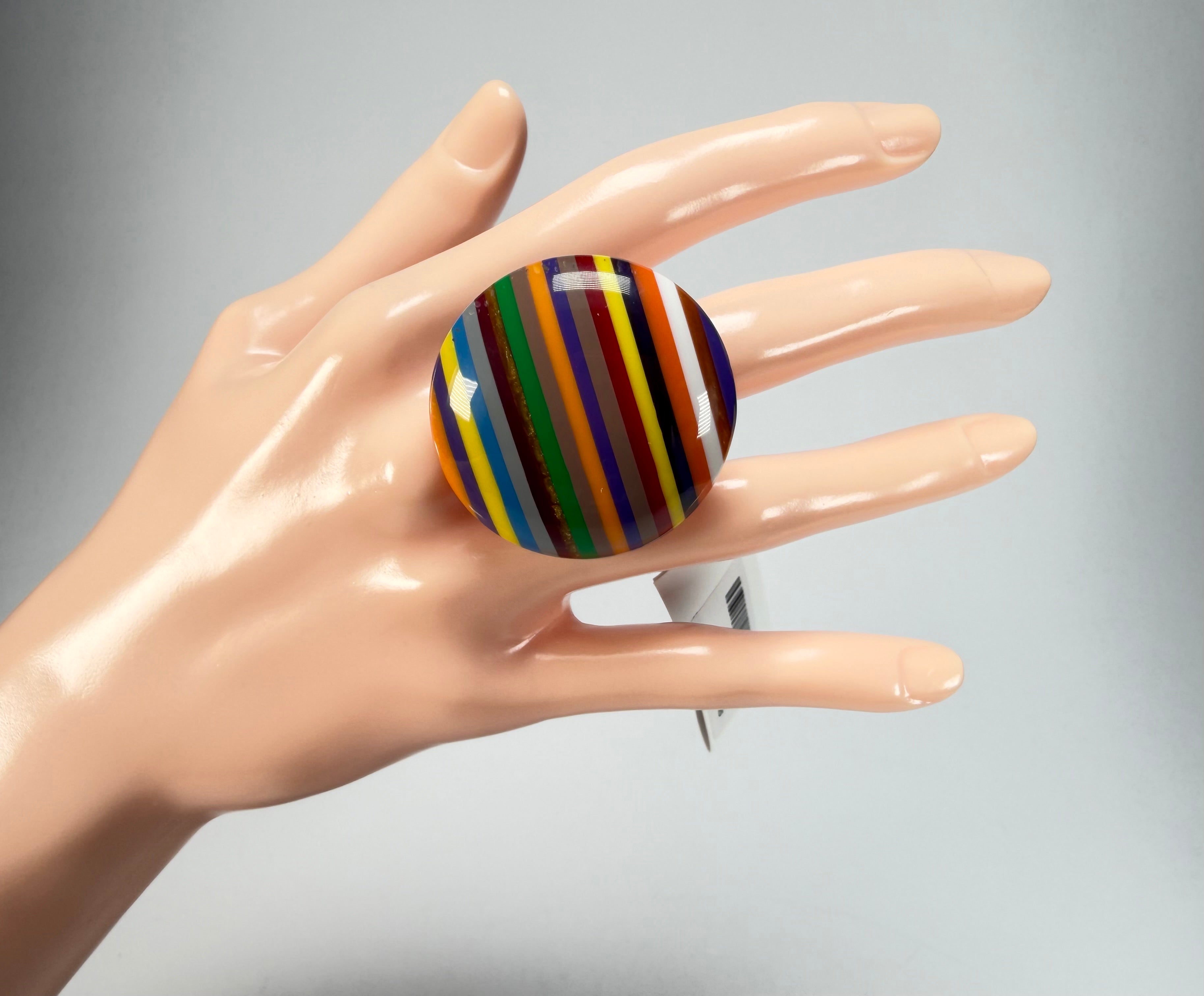 Sobral - Pop Art "Bead Efeitos" Resin Ring ( 004764 ) - Size UK N / US 7