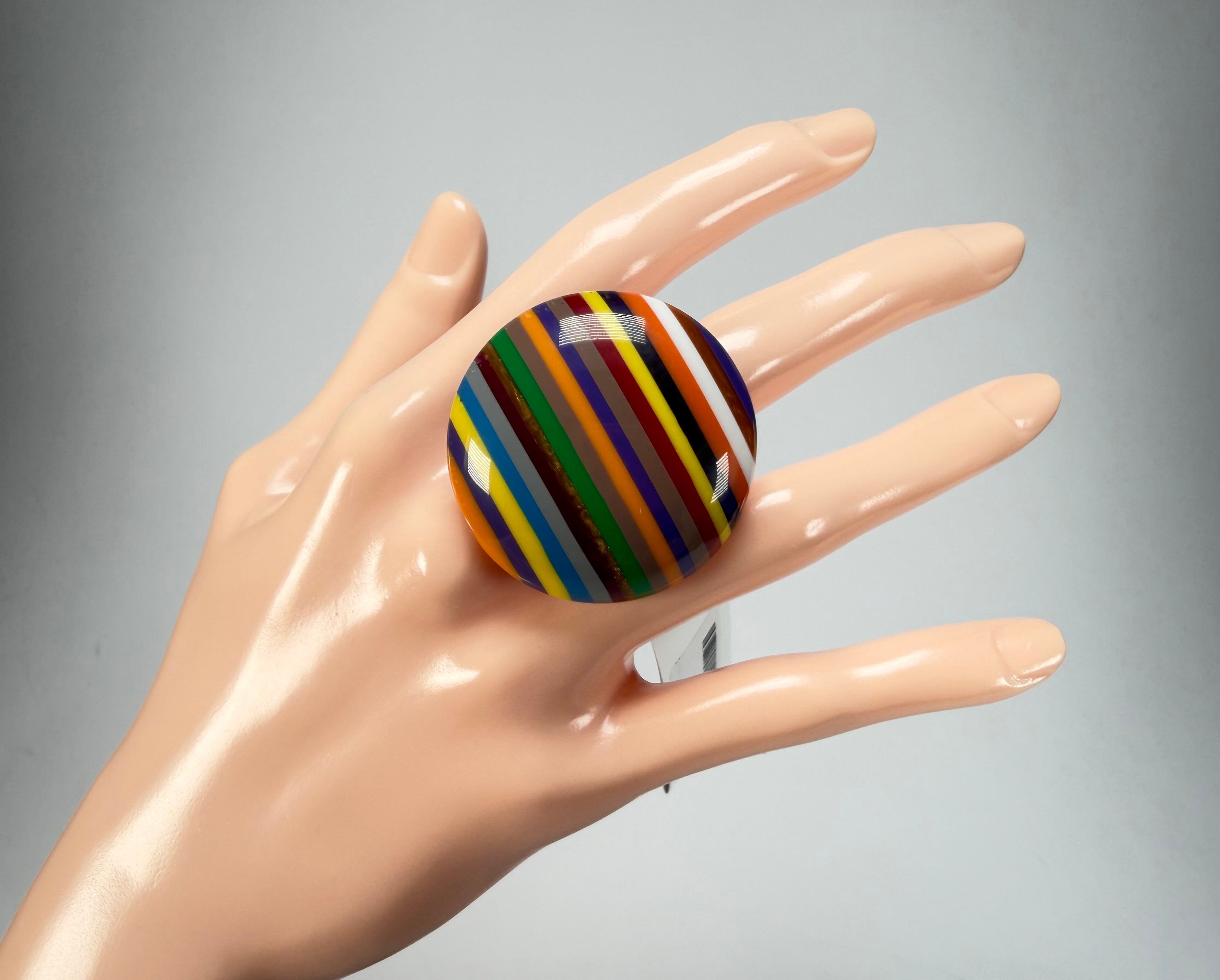 Sobral - Pop Art "Bead Efeitos" Resin Ring ( 004764 ) - Size UK N / US 7