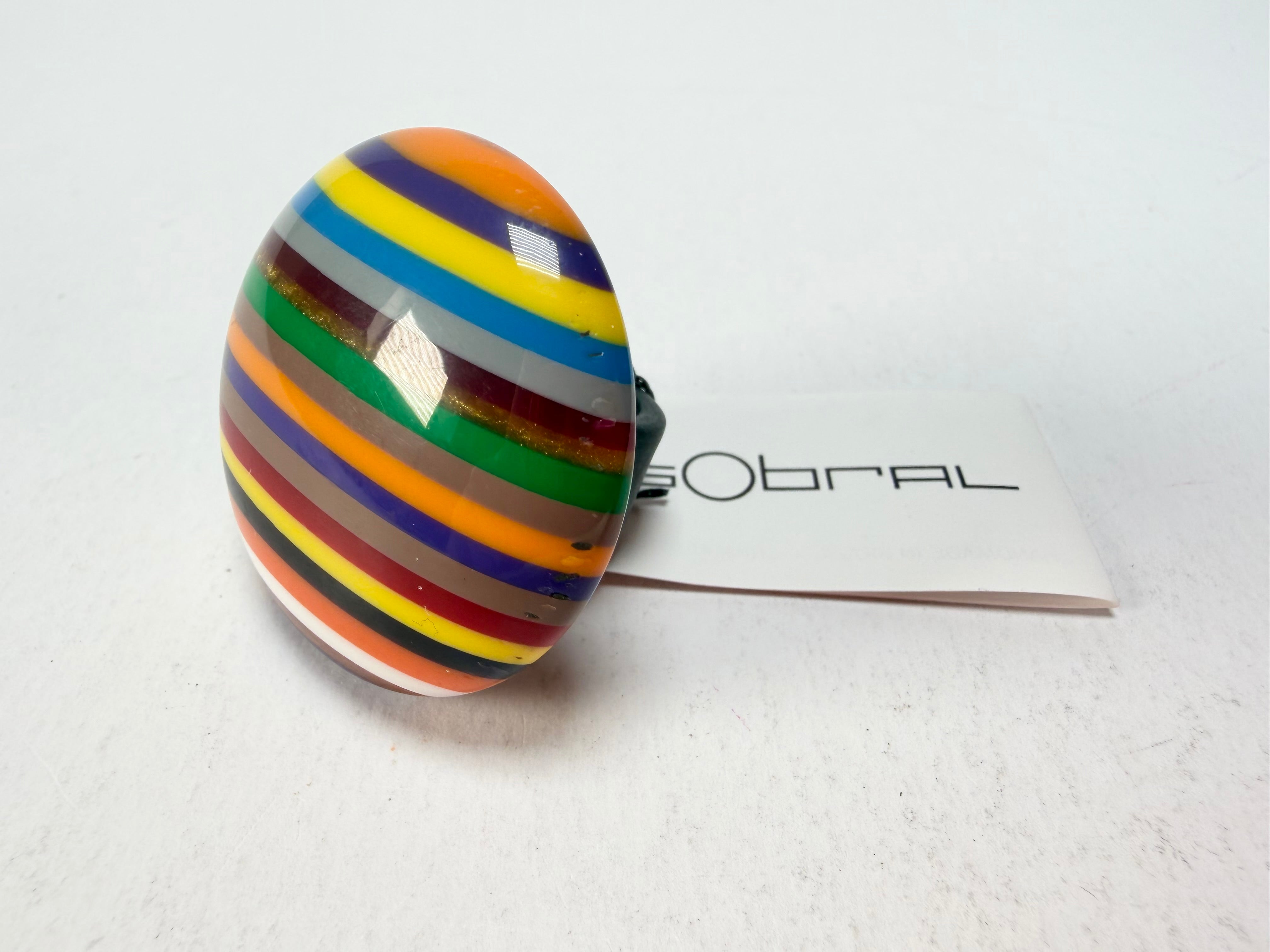 Sobral - Pop Art "Bead Efeitos" Resin Ring ( 004764 ) - Size UK N / US 7