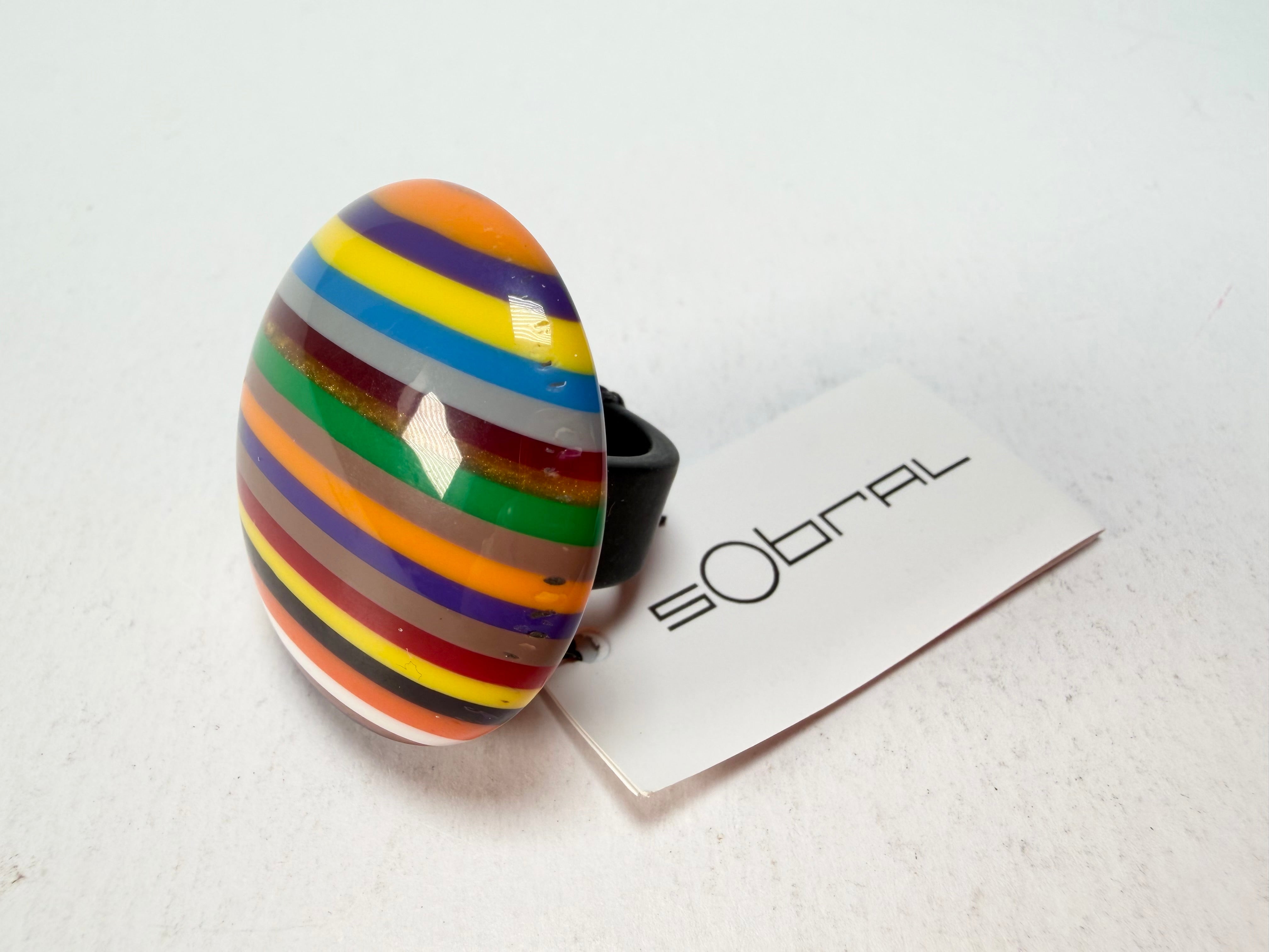 Sobral - Pop Art "Bead Efeitos" Resin Ring ( 004764 ) - Size UK N / US 7