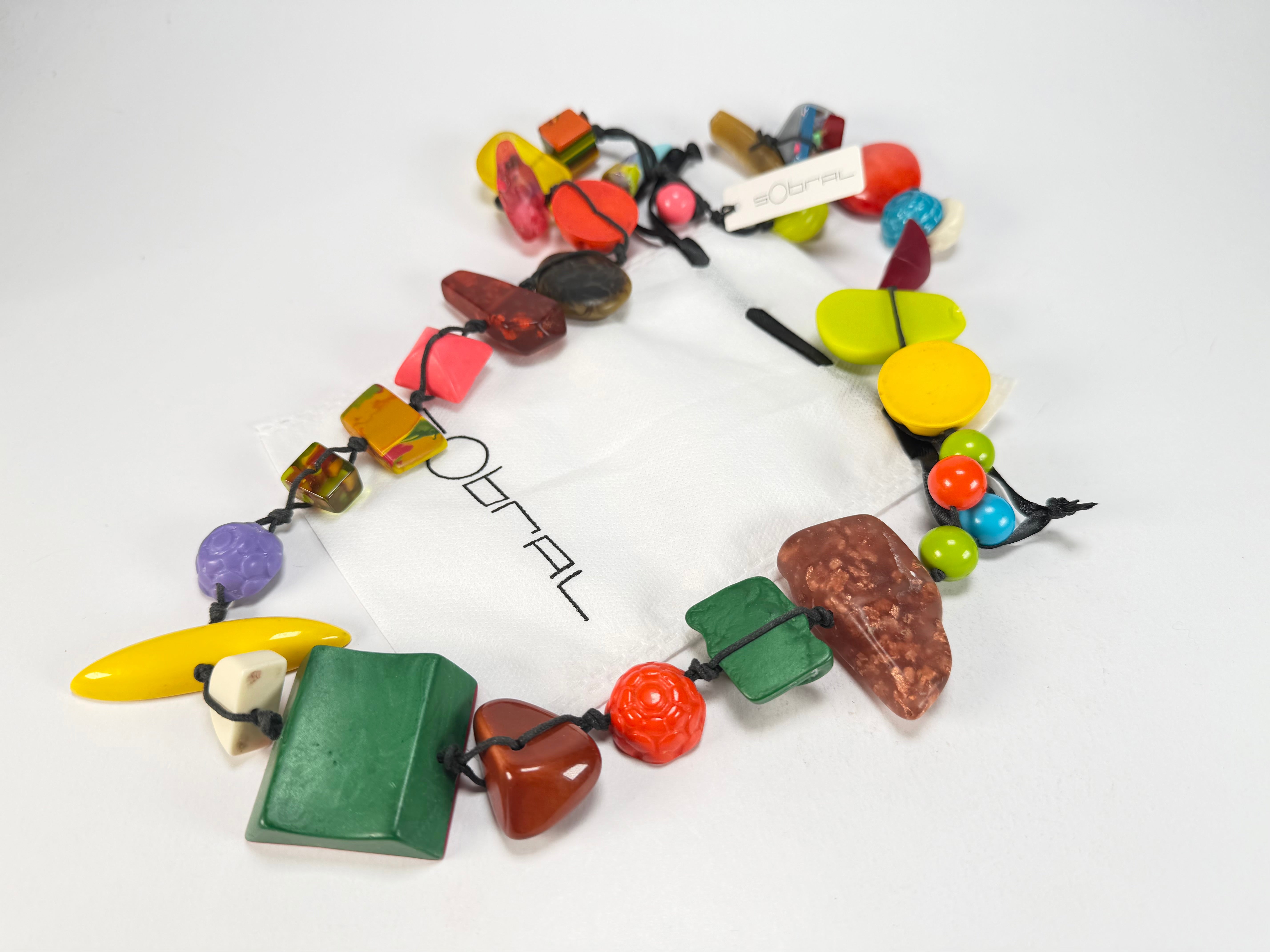 Sobral - Indiana "Aventuras" Mix Multicor 110cm Resin Necklace ( 000038 )