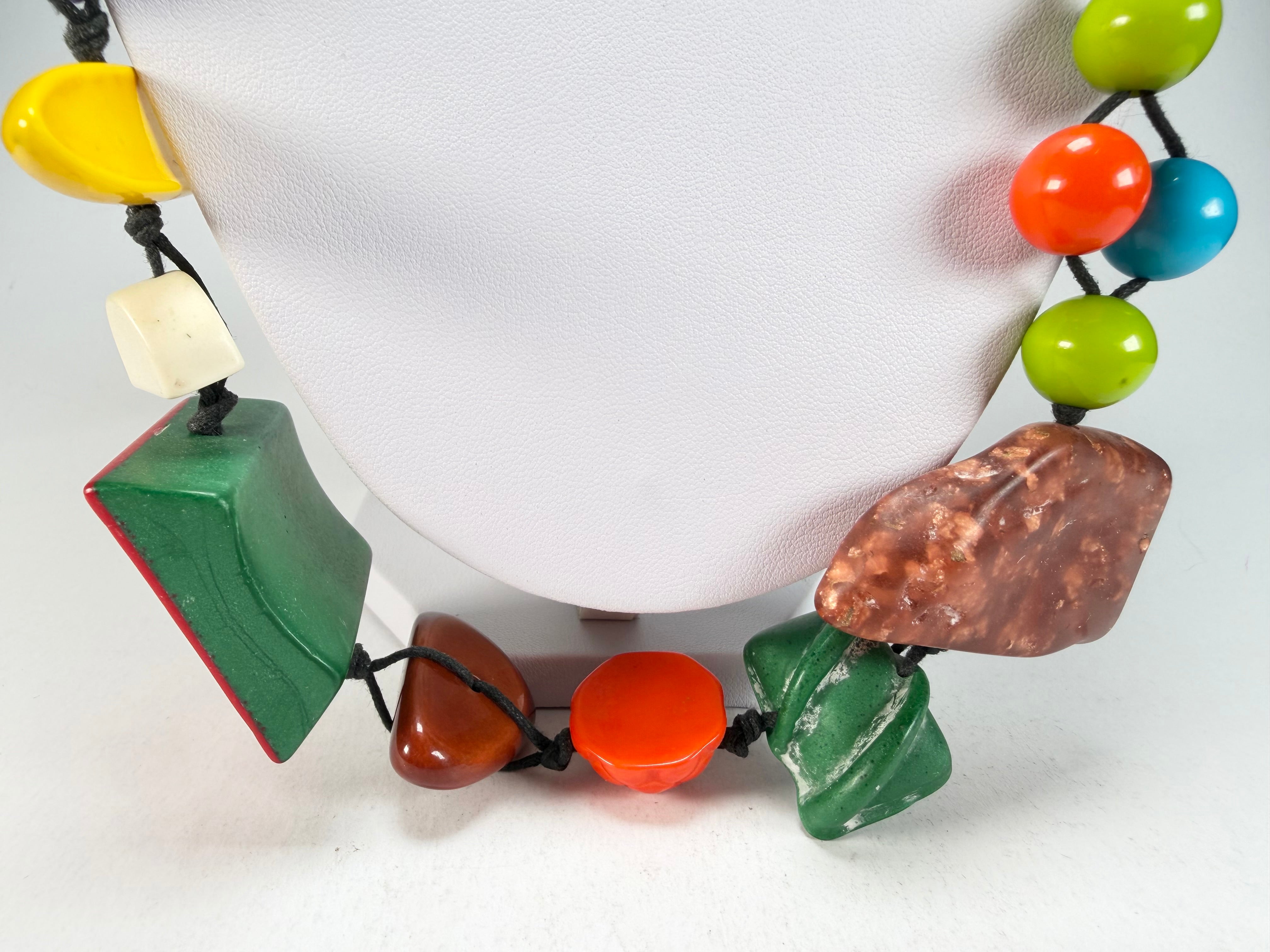 Sobral - Indiana "Aventuras" Mix Multicor 110cm Resin Necklace ( 000038 )