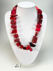 Sobral - Indiana "Vermelho" Red Mix 70cm Resin Necklace ( 000033 )