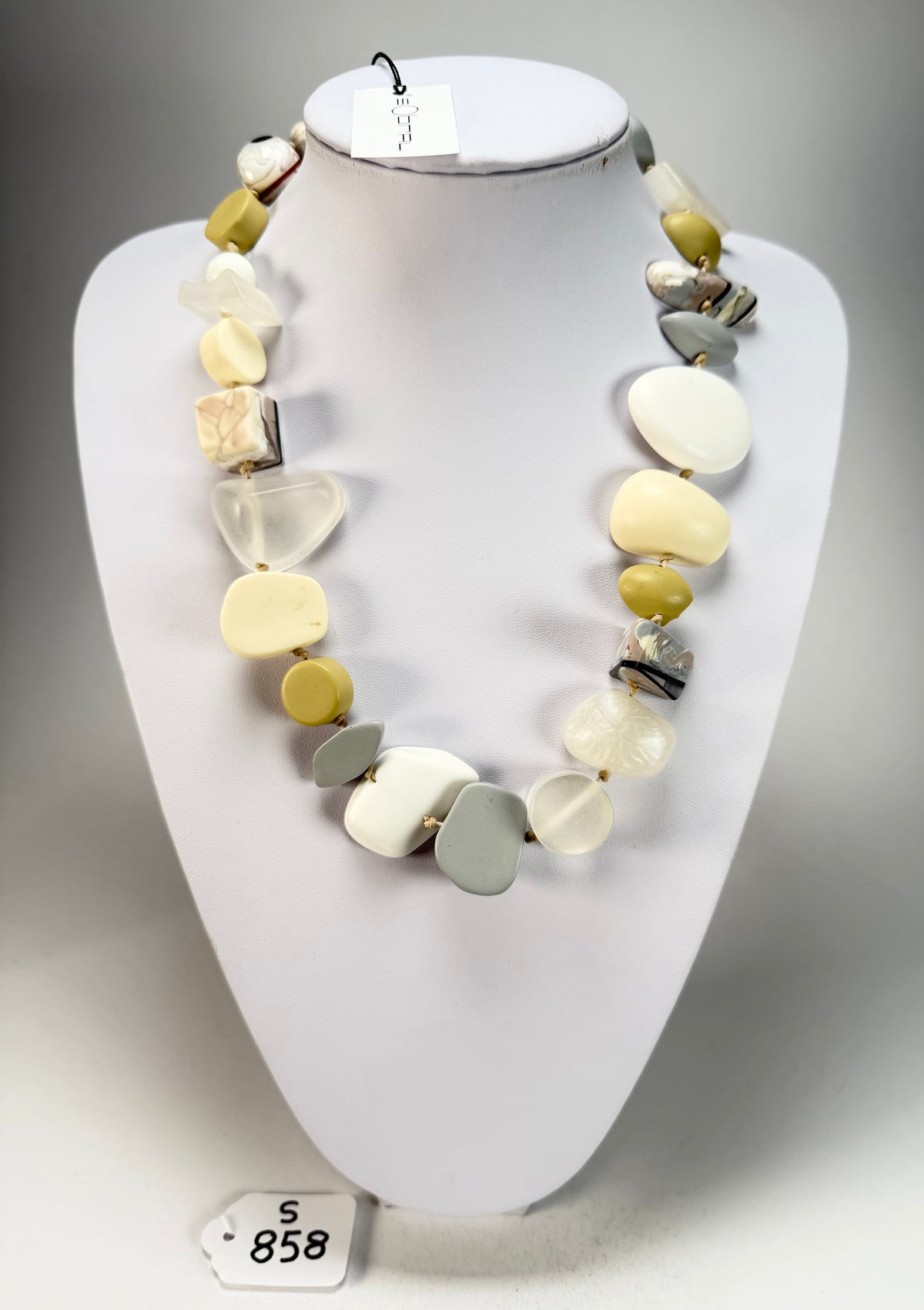Sobral - Indiana "Marfim" Cream Mix 70cm Resin Necklace ( 000033 )
