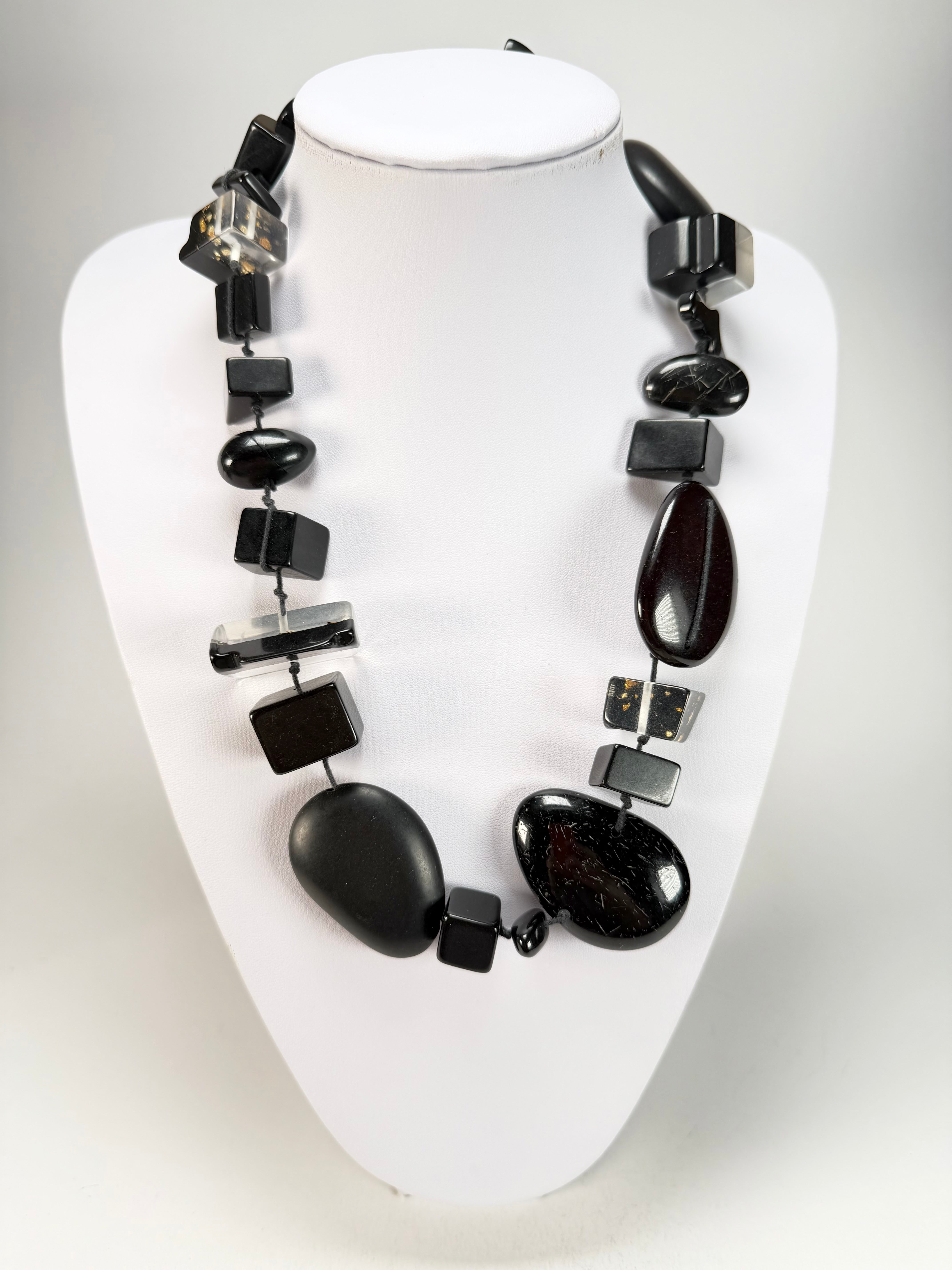 Sobral - Indiana "Noir" Black Mix 70cm Resin Necklace ( 000033 )