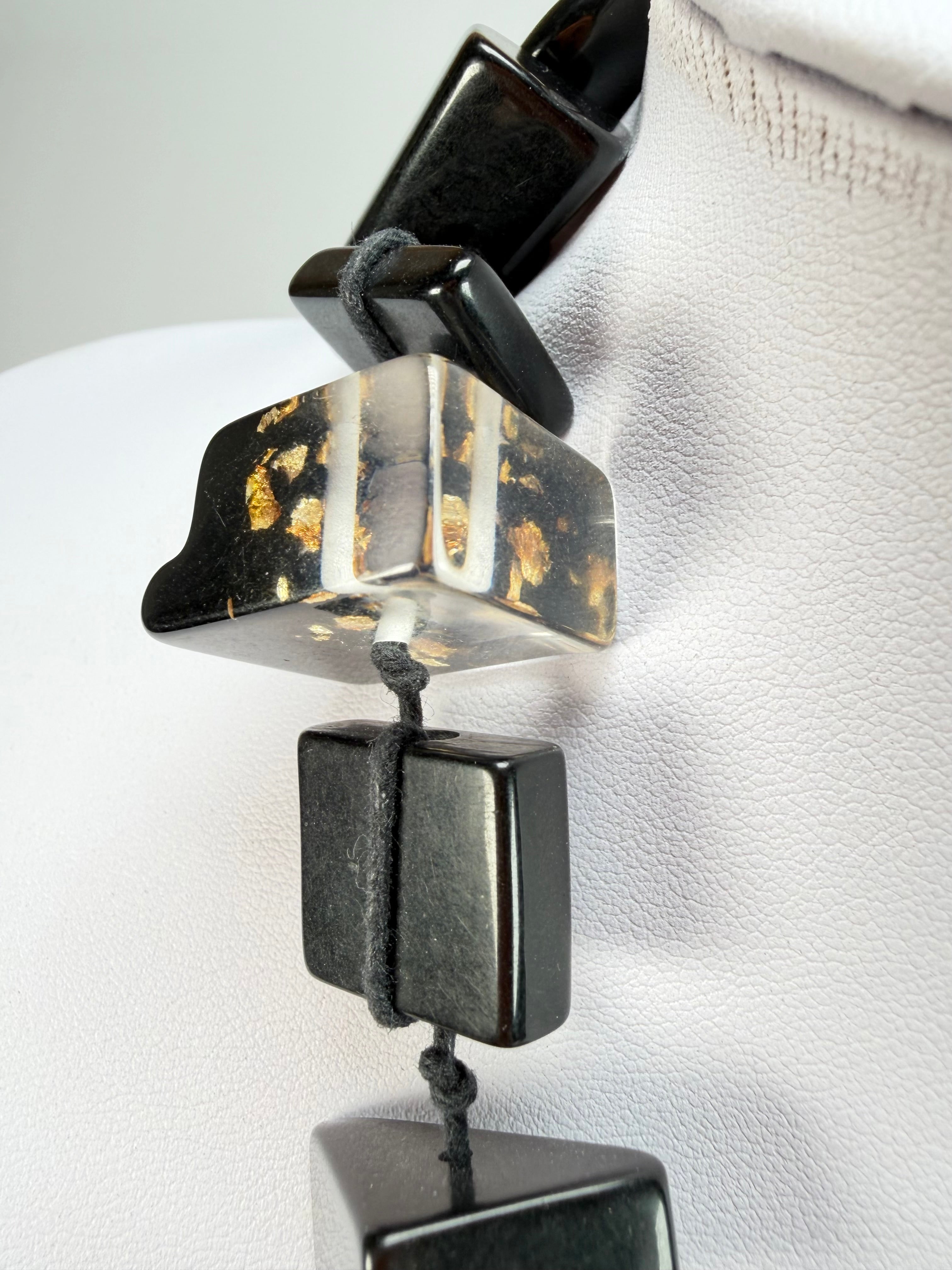 Sobral - Indiana "Noir" Black Mix 70cm Resin Necklace ( 000033 )