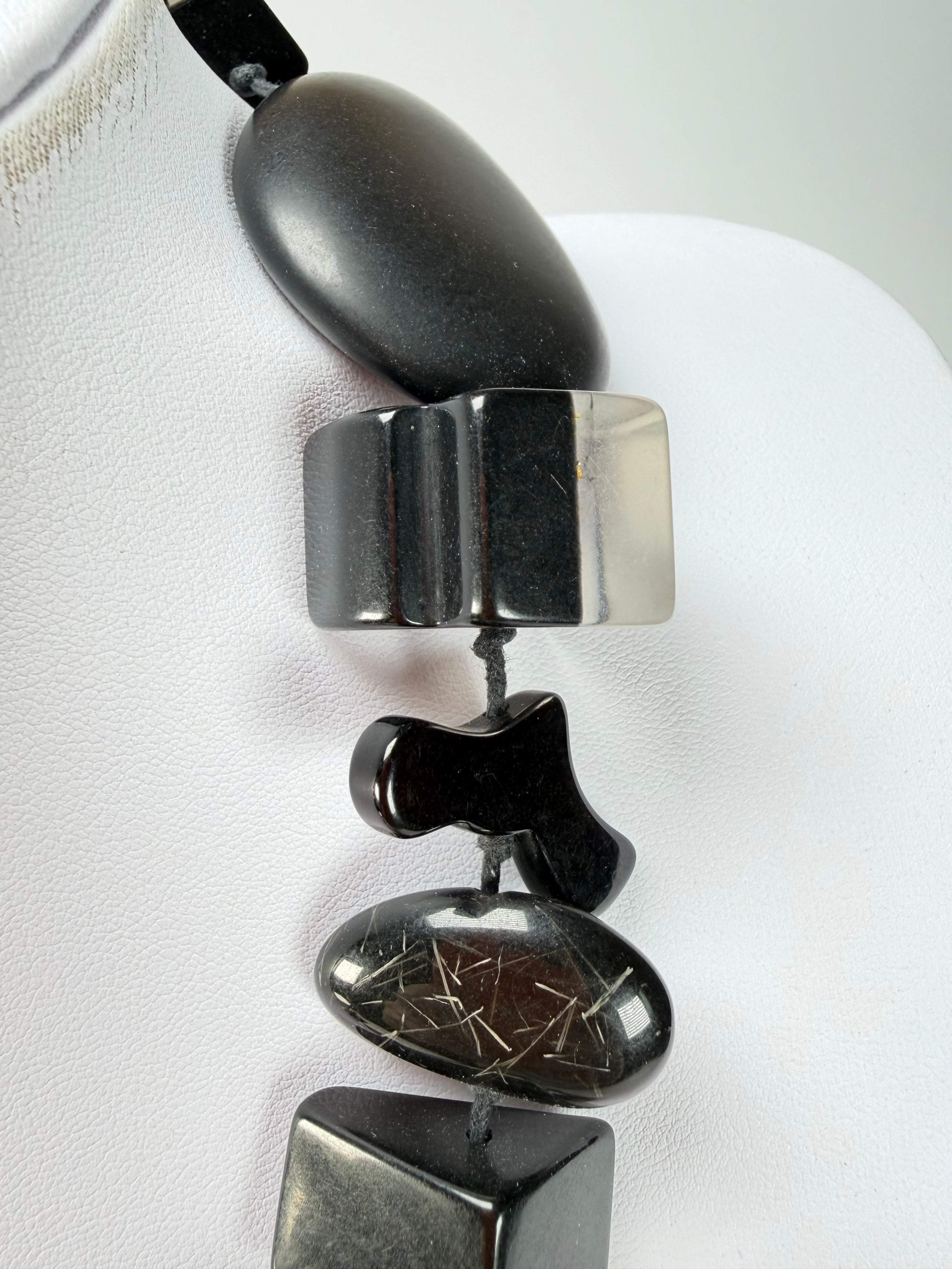 Sobral - Indiana "Noir" Black Mix 70cm Resin Necklace ( 000033 )