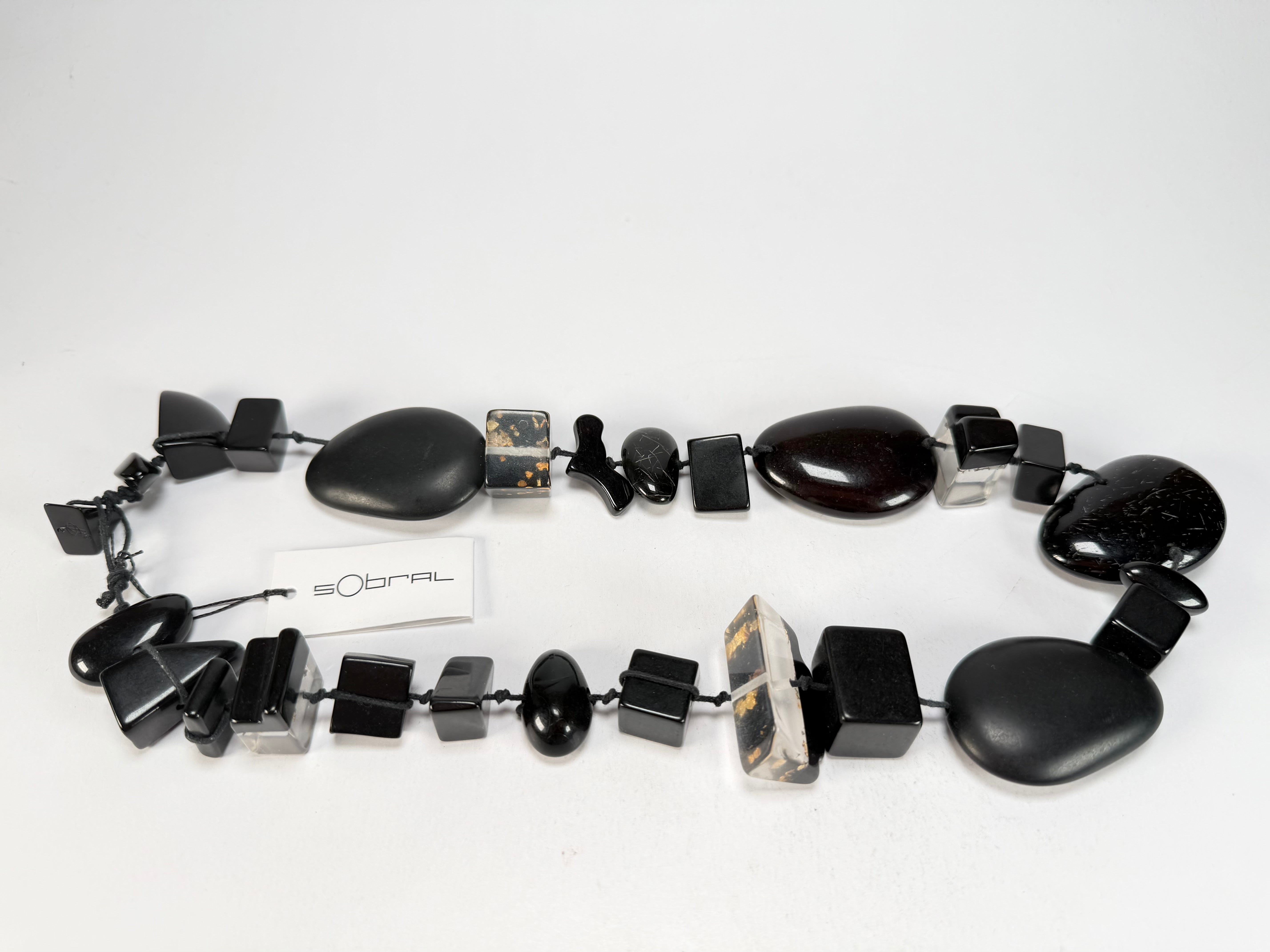 Sobral - Indiana "Noir" Black Mix 70cm Resin Necklace ( 000033 )