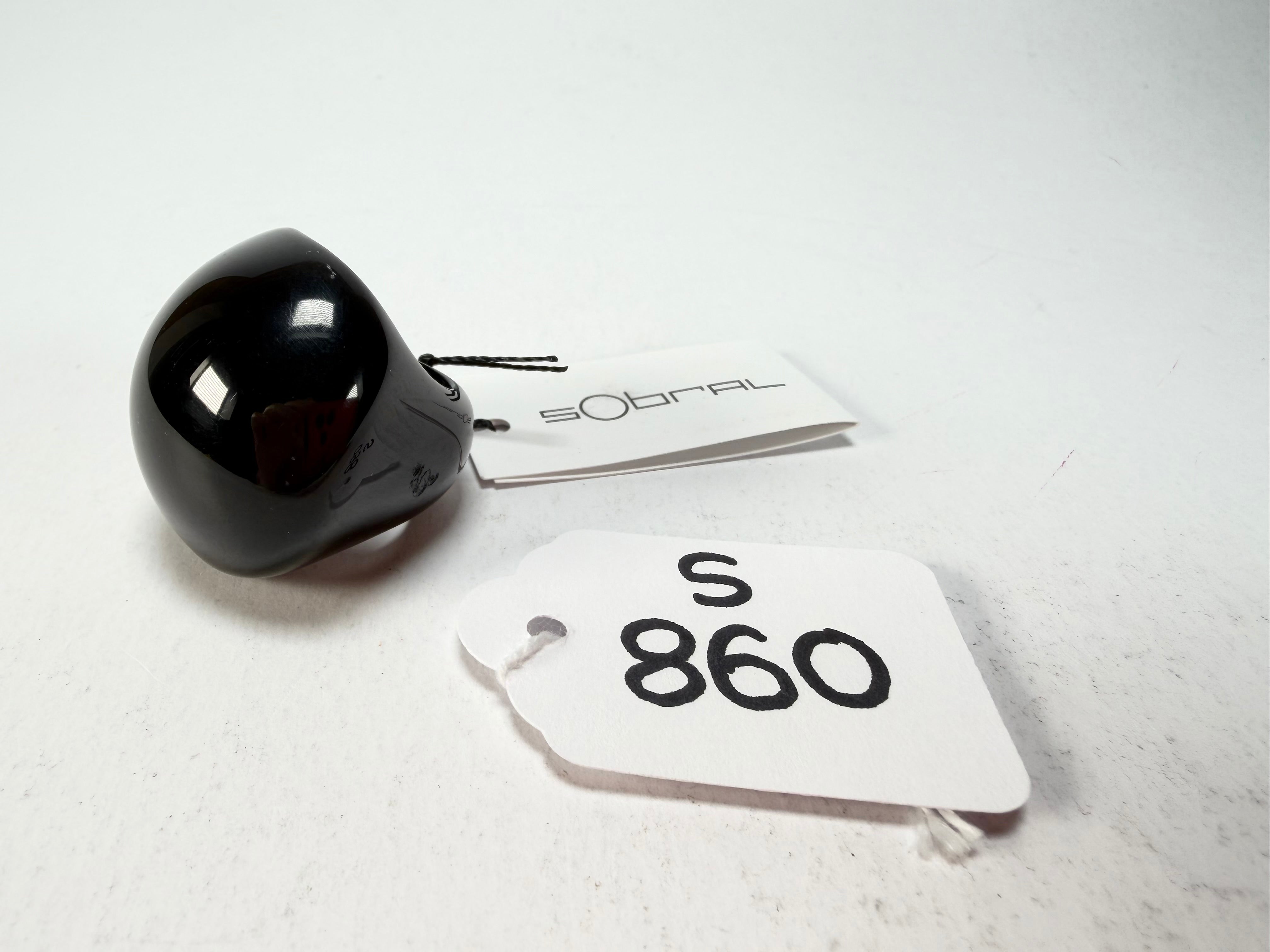 Sobral - Mix 2023 "Sintonia" Black Resin Ring ( 003598 ) - Size UK S / US 9