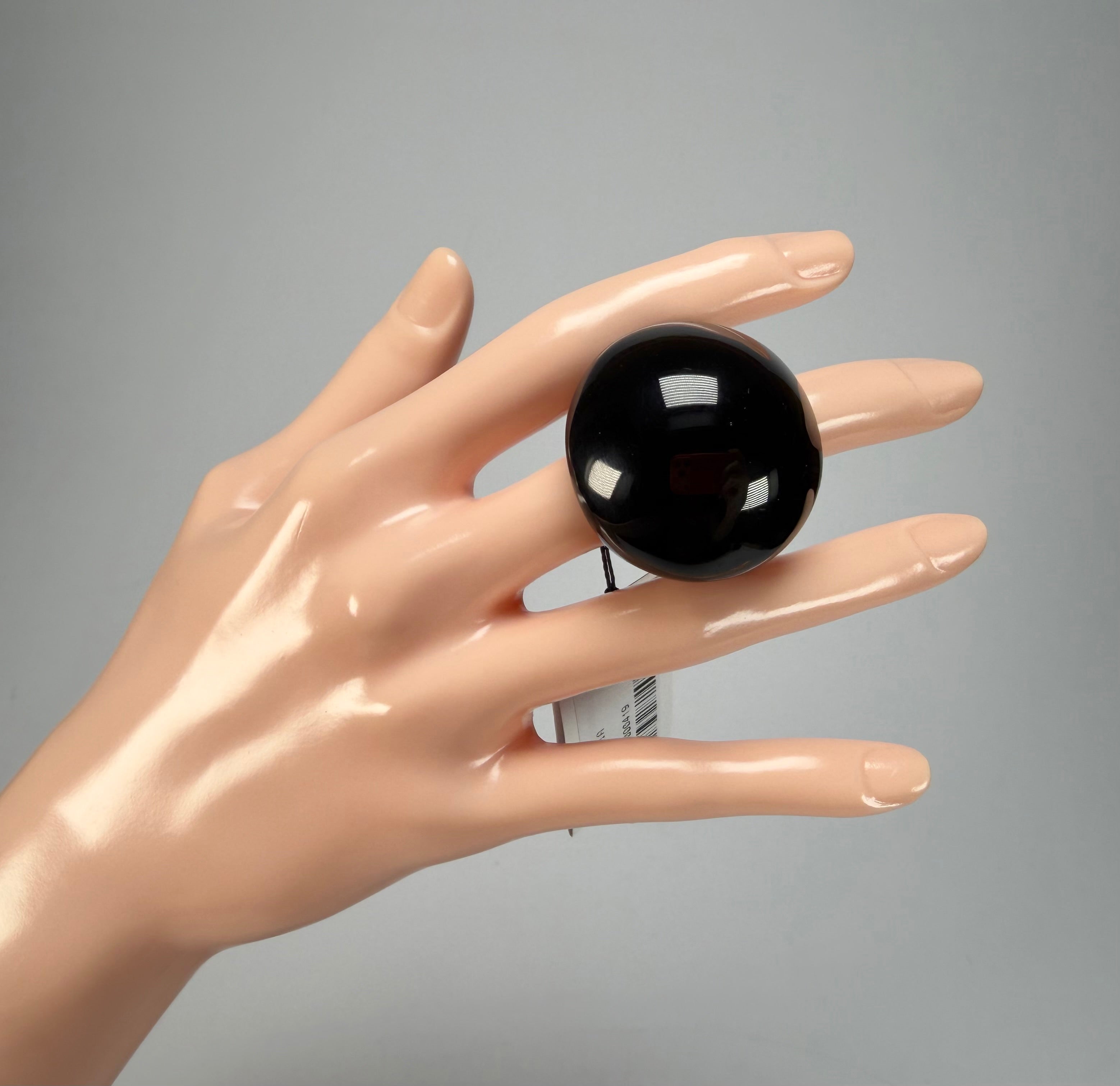 Sobral - Mix 2023 "Sintonia" Black Resin Ring ( 003598 ) - Size UK S / US 9