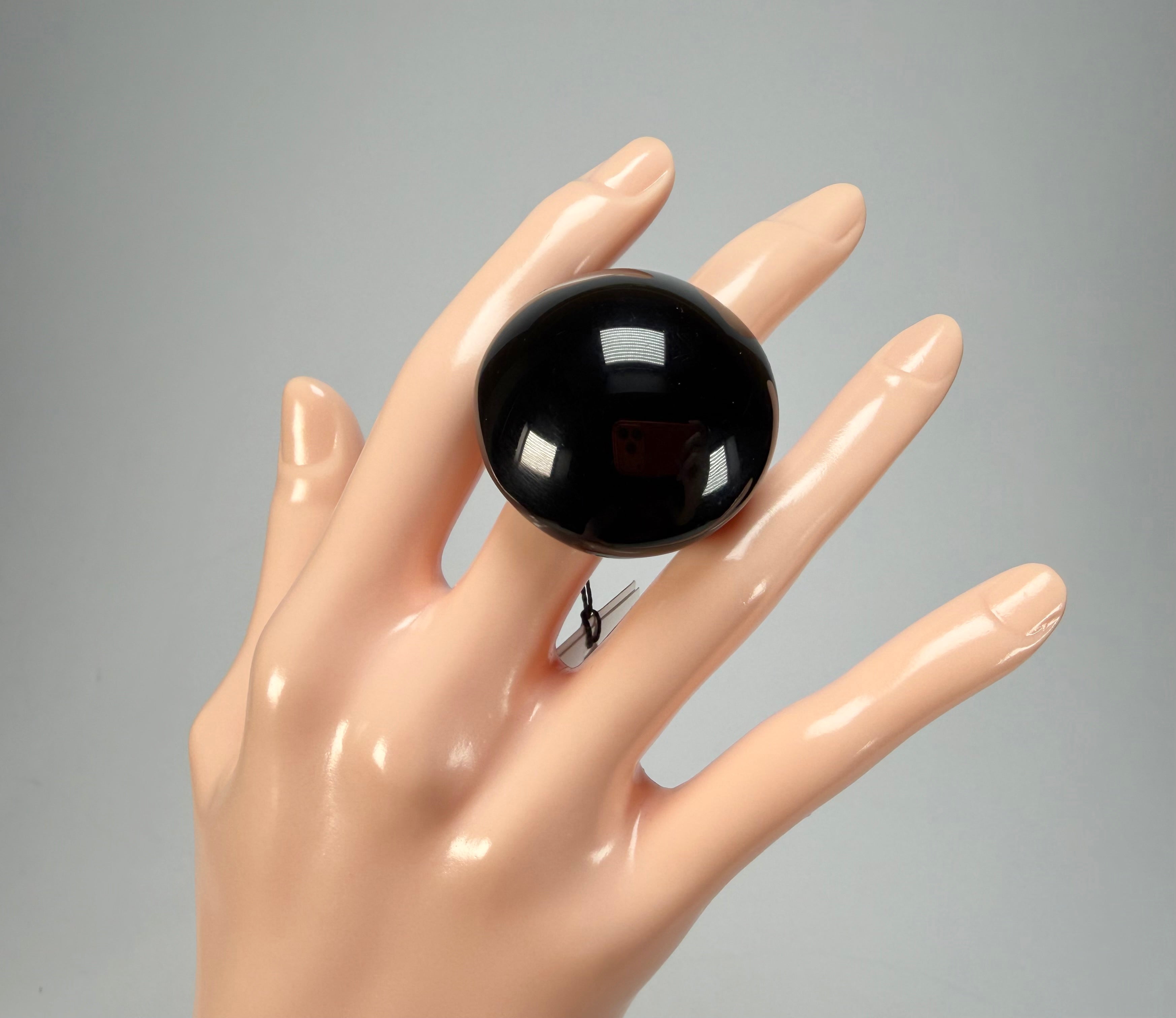 Sobral - Mix 2023 "Sintonia" Black Resin Ring ( 003598 ) - Size UK S / US 9