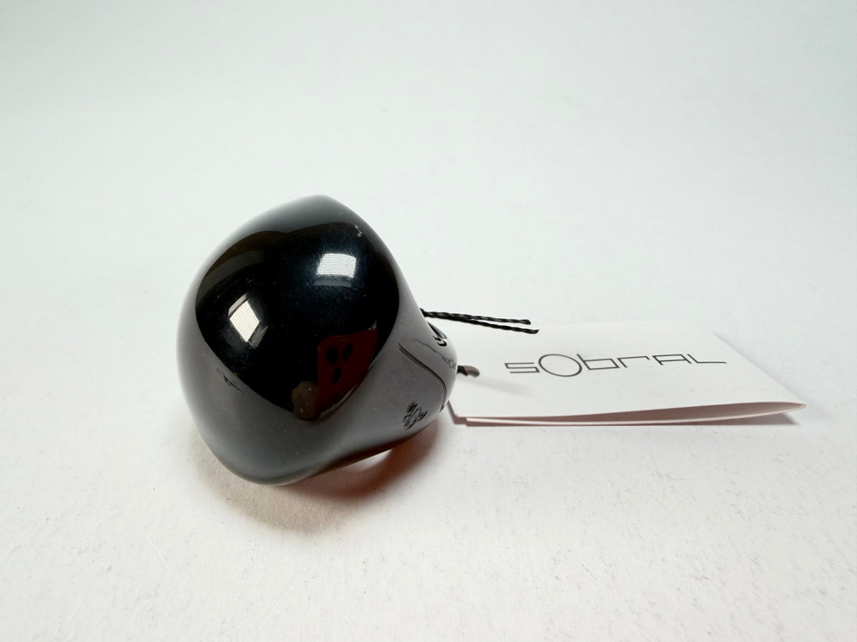 Sobral - Mix 2023 "Sintonia" Black Resin Ring ( 003598 ) - Size UK S / US 9