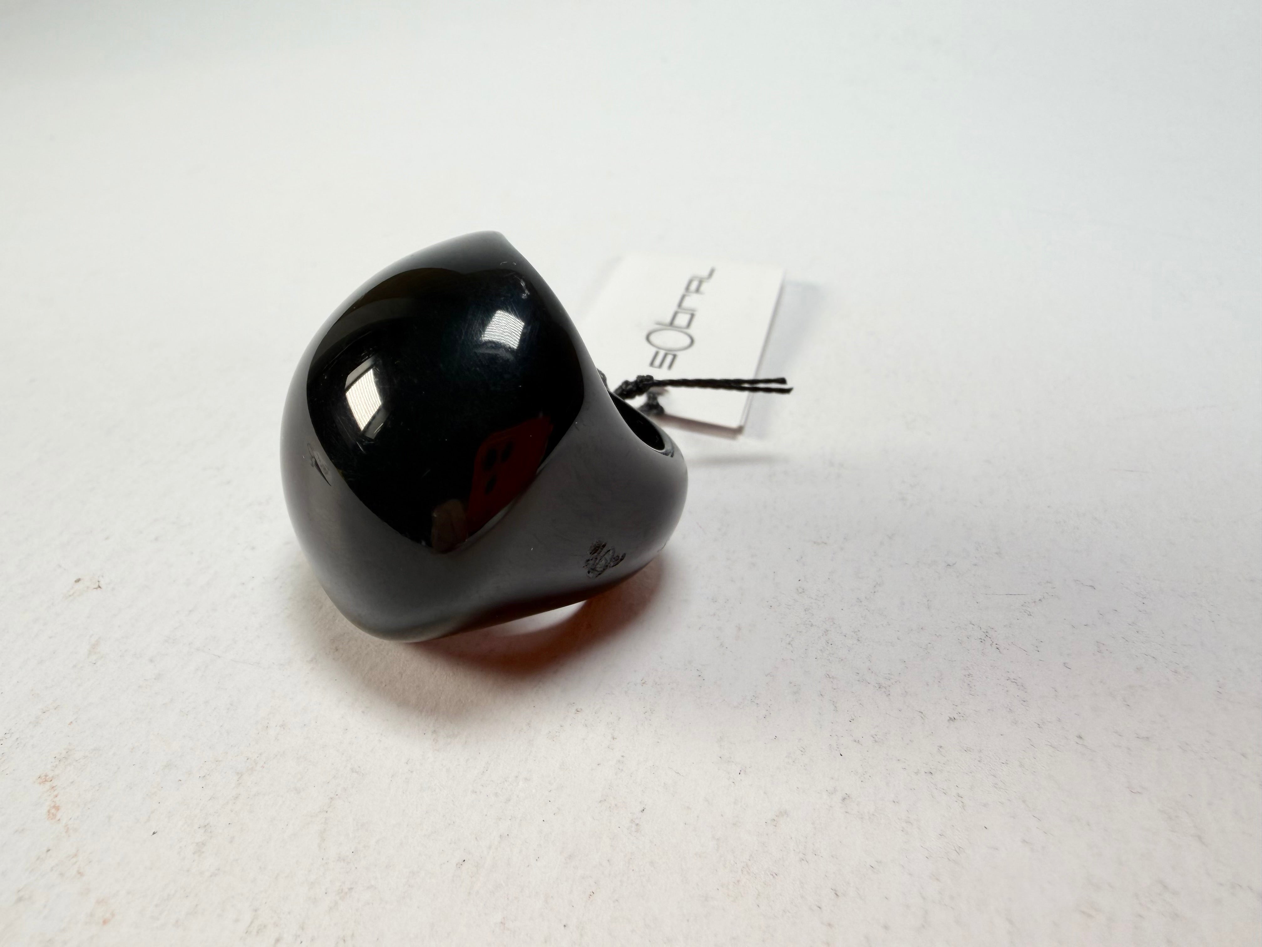 Sobral - Mix 2023 "Sintonia" Black Resin Ring ( 003598 ) - Size UK S / US 9