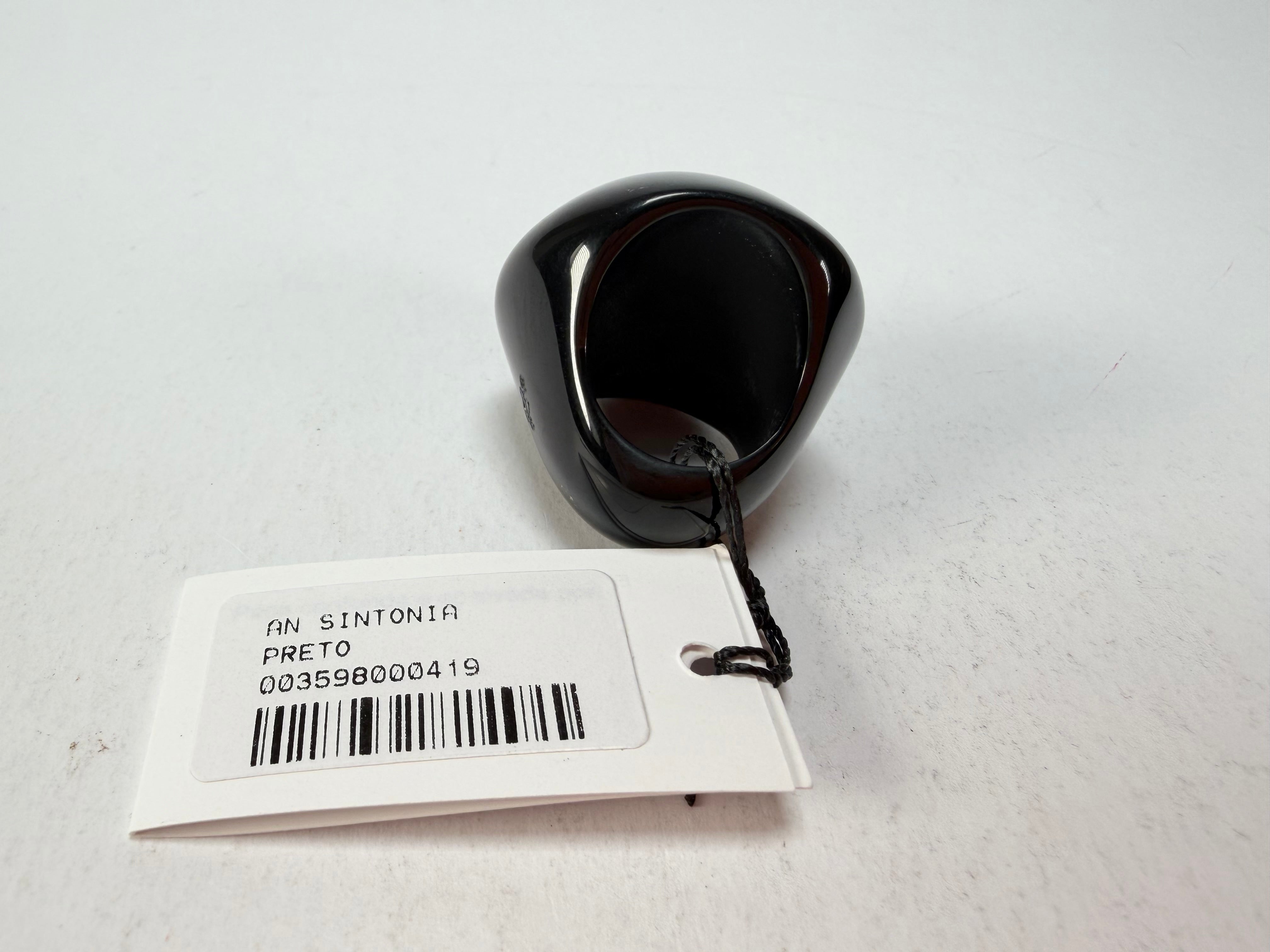 Sobral - Mix 2023 "Sintonia" Black Resin Ring ( 003598 ) - Size UK S / US 9