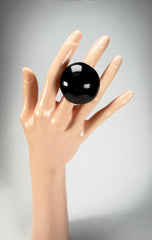 Sobral - Mix 2023 "Sintonia" Black Resin Ring ( 003598 ) - Size UK S / US 9