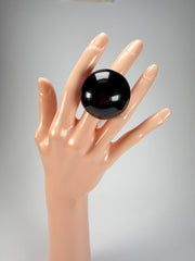 Sobral - Mix 2023 "Sintonia" Black Resin Ring ( 003598 ) - Size UK P / US 7.5
