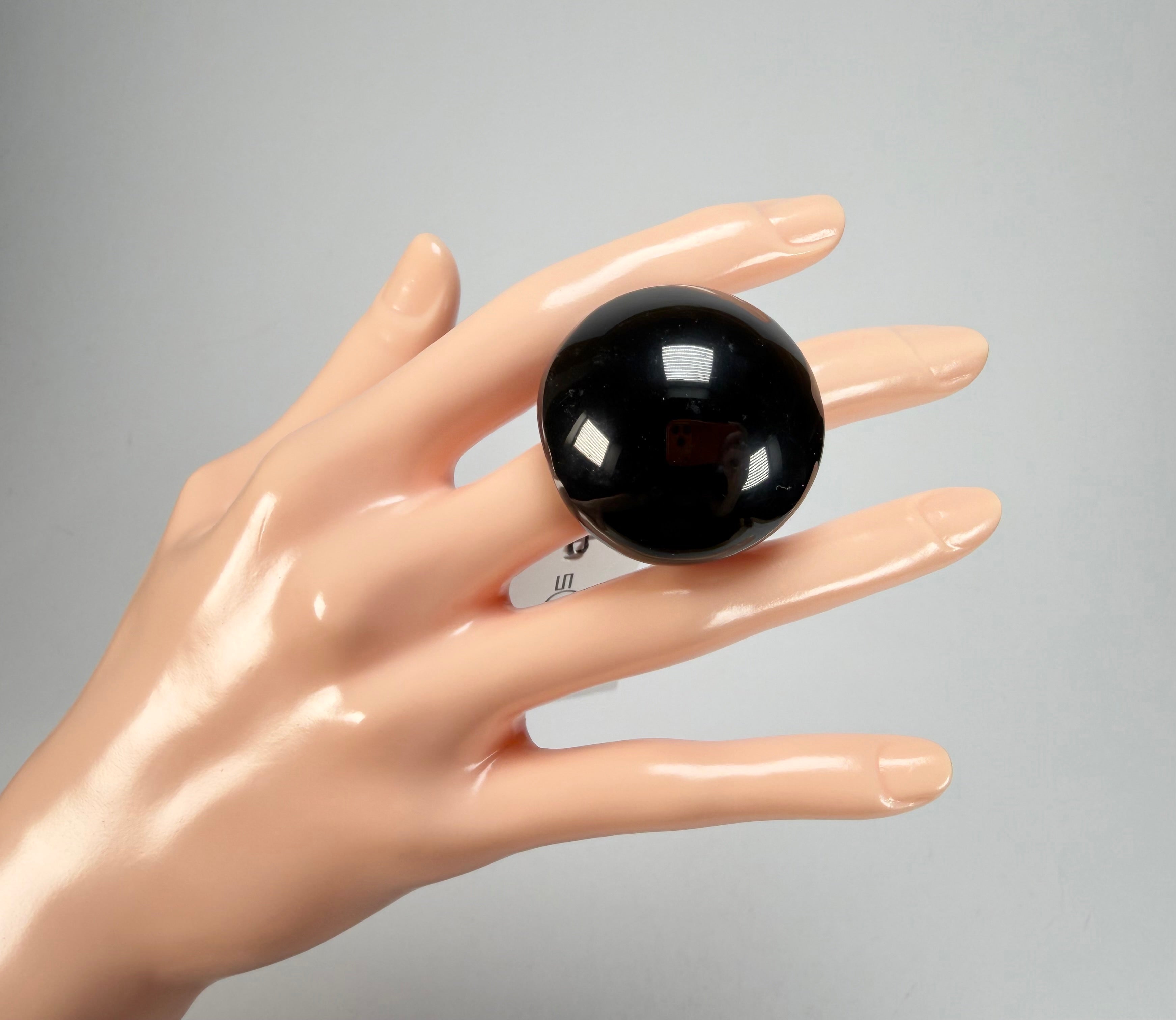 Sobral - Mix 2023 "Sintonia" Black Resin Ring ( 003598 ) - Size UK P / US 7.5