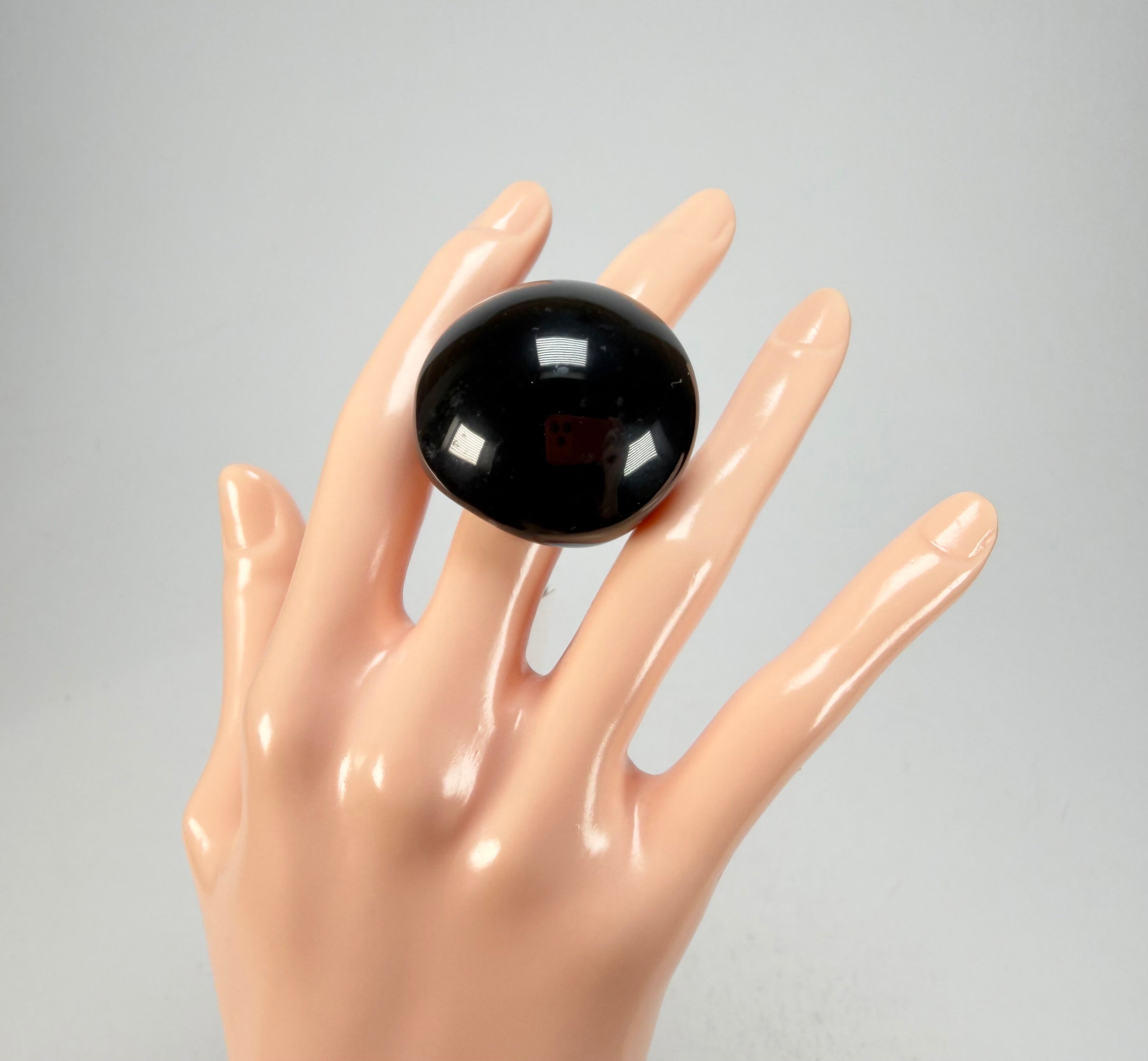 Sobral - Mix 2023 "Sintonia" Black Resin Ring ( 003598 ) - Size UK P / US 7.5