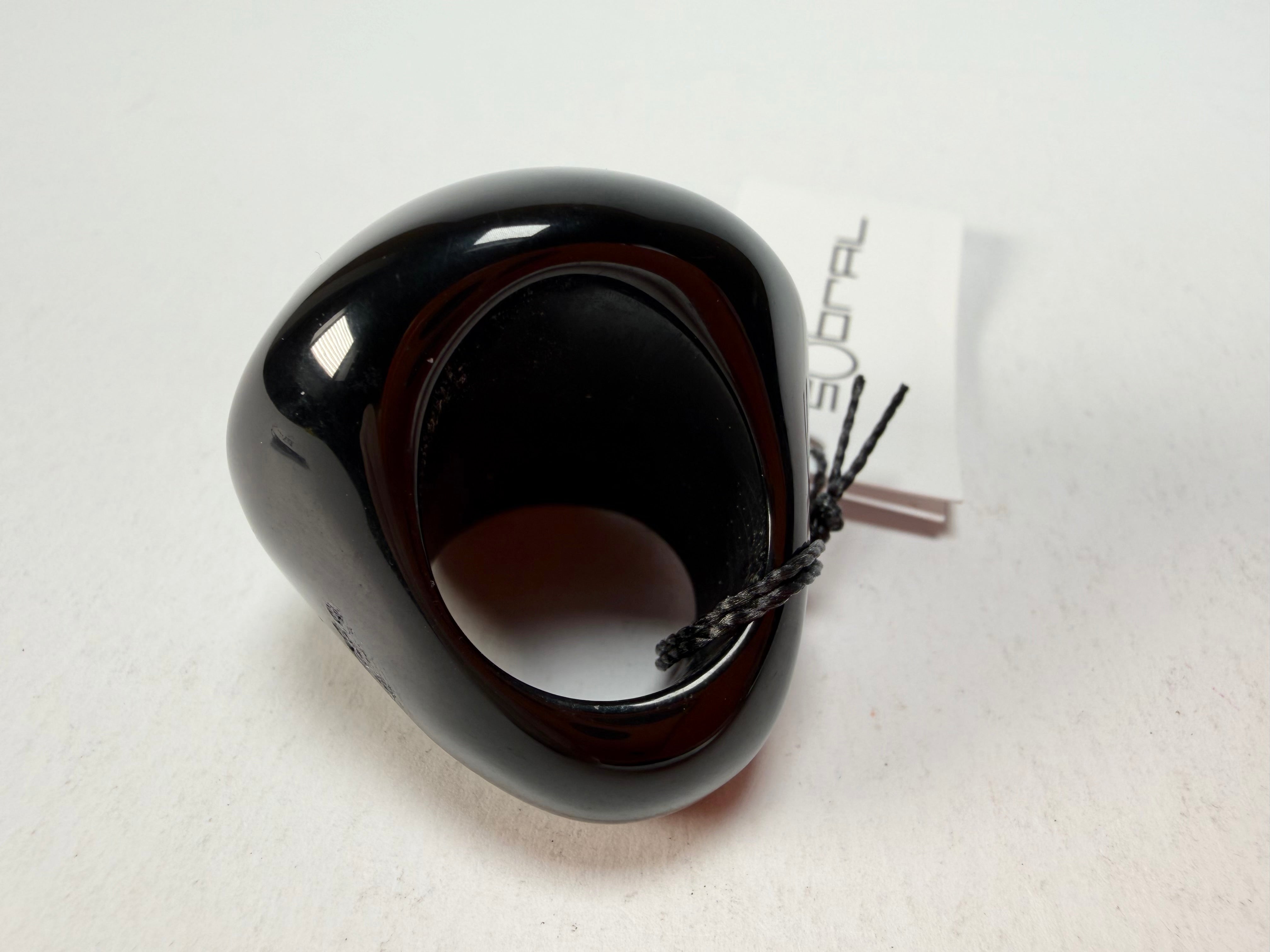 Sobral - Mix 2023 "Sintonia" Black Resin Ring ( 003598 ) - Size UK P / US 7.5