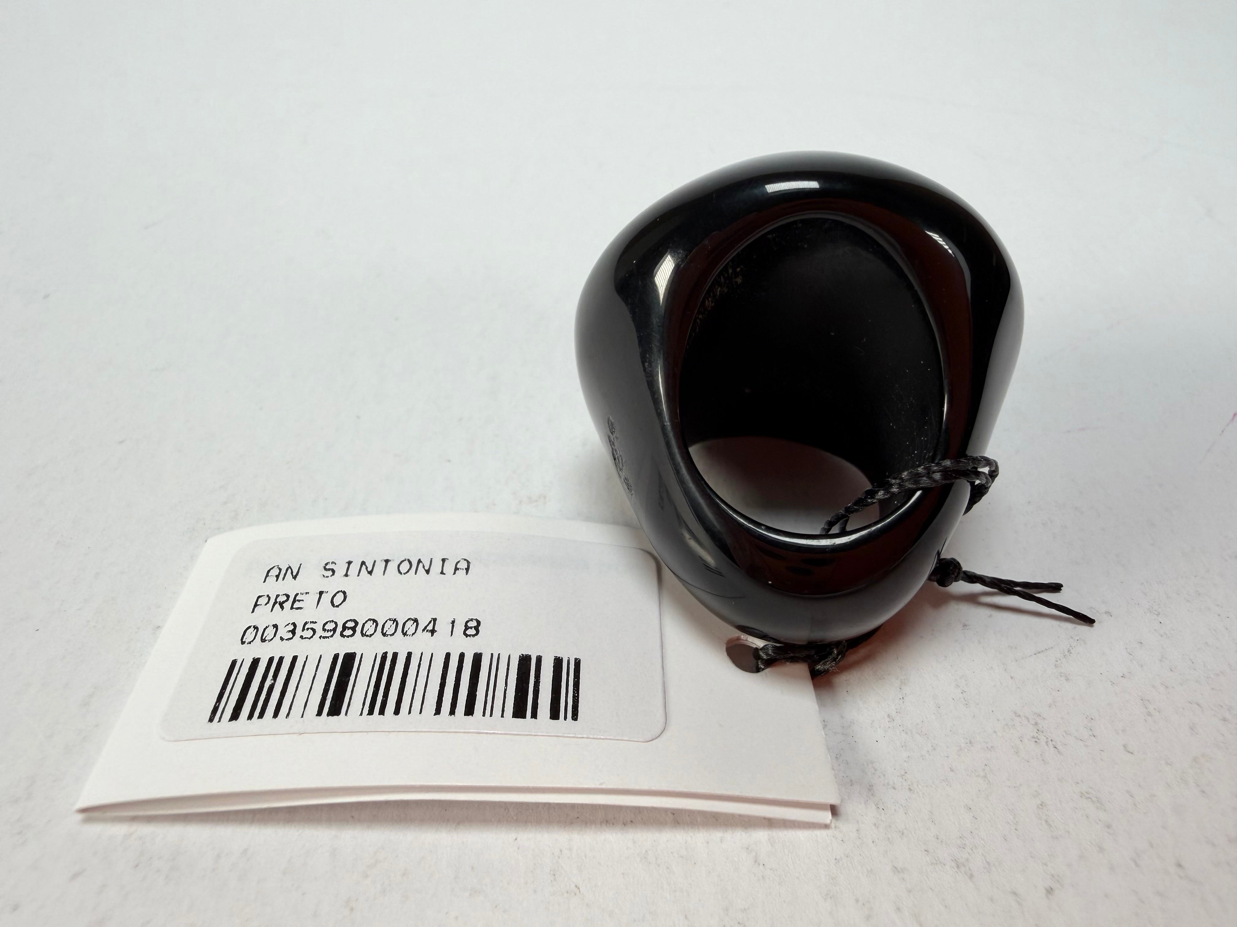 Sobral - Mix 2023 "Sintonia" Black Resin Ring ( 003598 ) - Size UK P / US 7.5