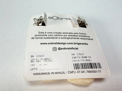 Sobral - Mix 2023 "Cusco" Black & Marfim Cream Resin Clip On Earrings ( 001417 )