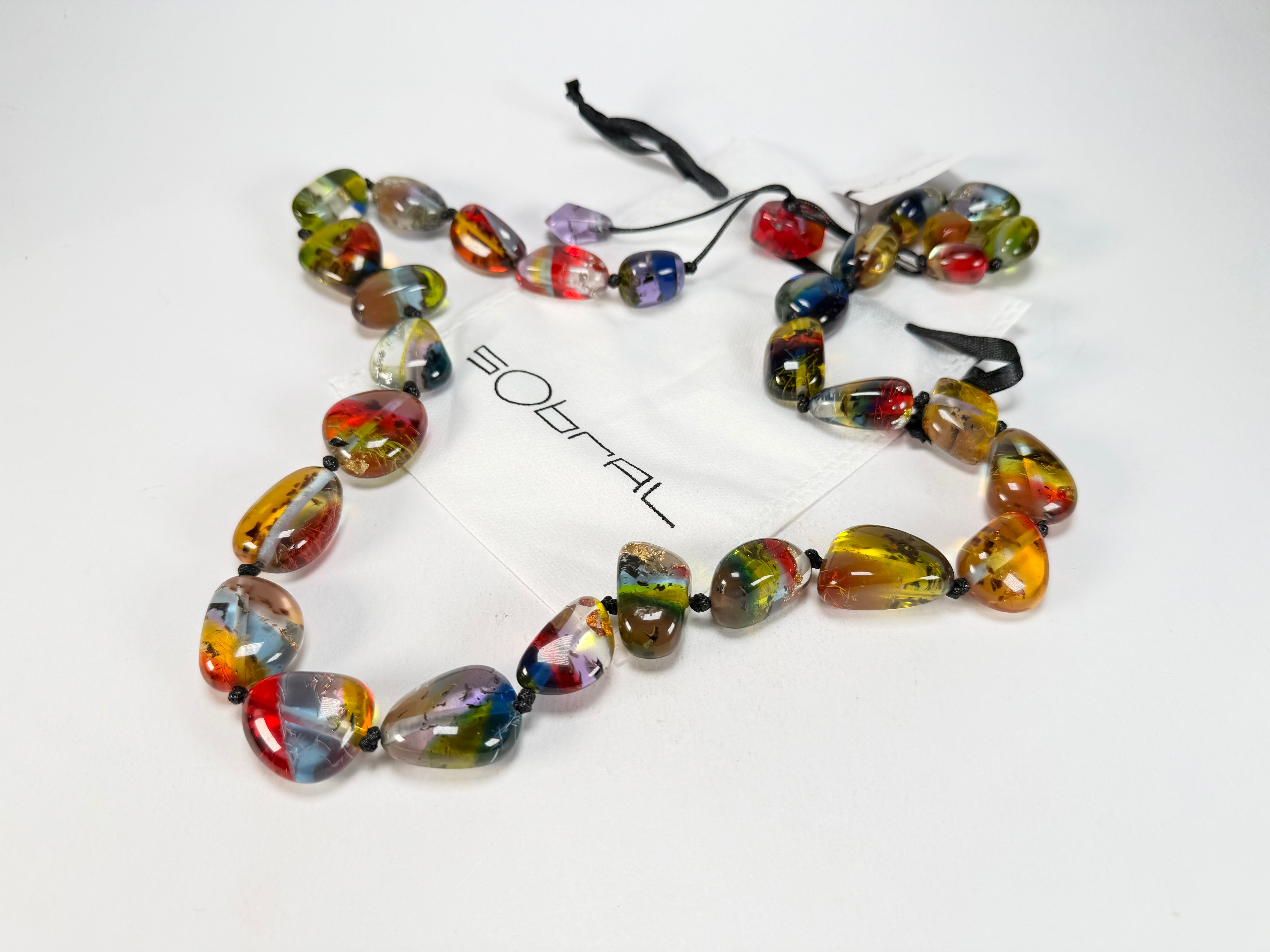 Sobral - Sobralita "Studio Long Pebbles" Resin Necklace ( 000000 )