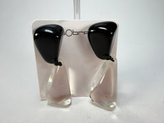 Sobral - Mix 2023 "Cusco" Black & Cristal Resin Clip On Earrings ( 001417 )
