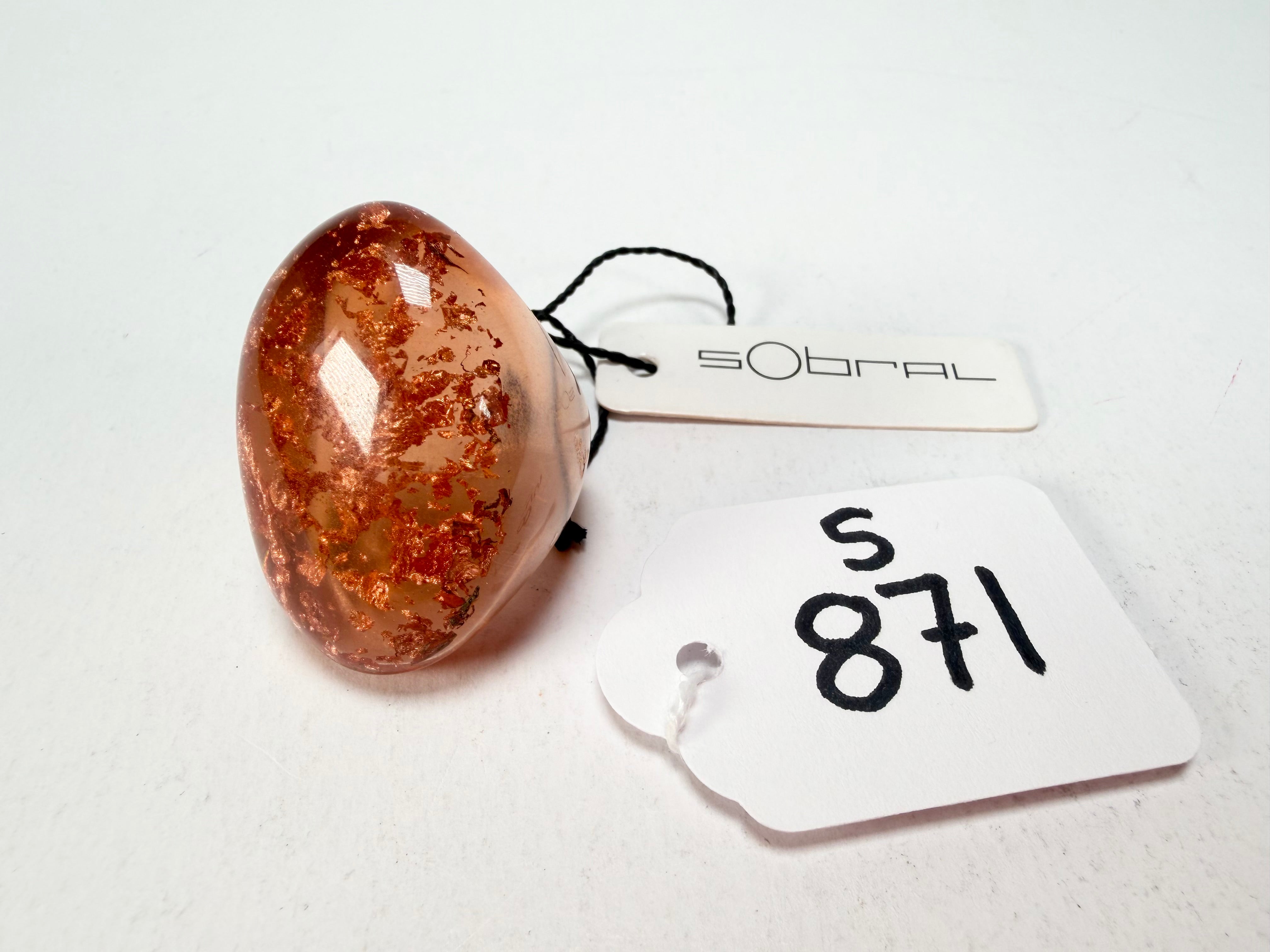 Sobral - Champagne "Super" Resin Ring ( 004337 ) - Size UK N / US 6.5