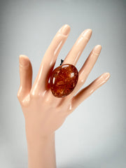 Sobral - Champagne "Super" Resin Ring ( 004337 ) - Size UK N / US 6.5