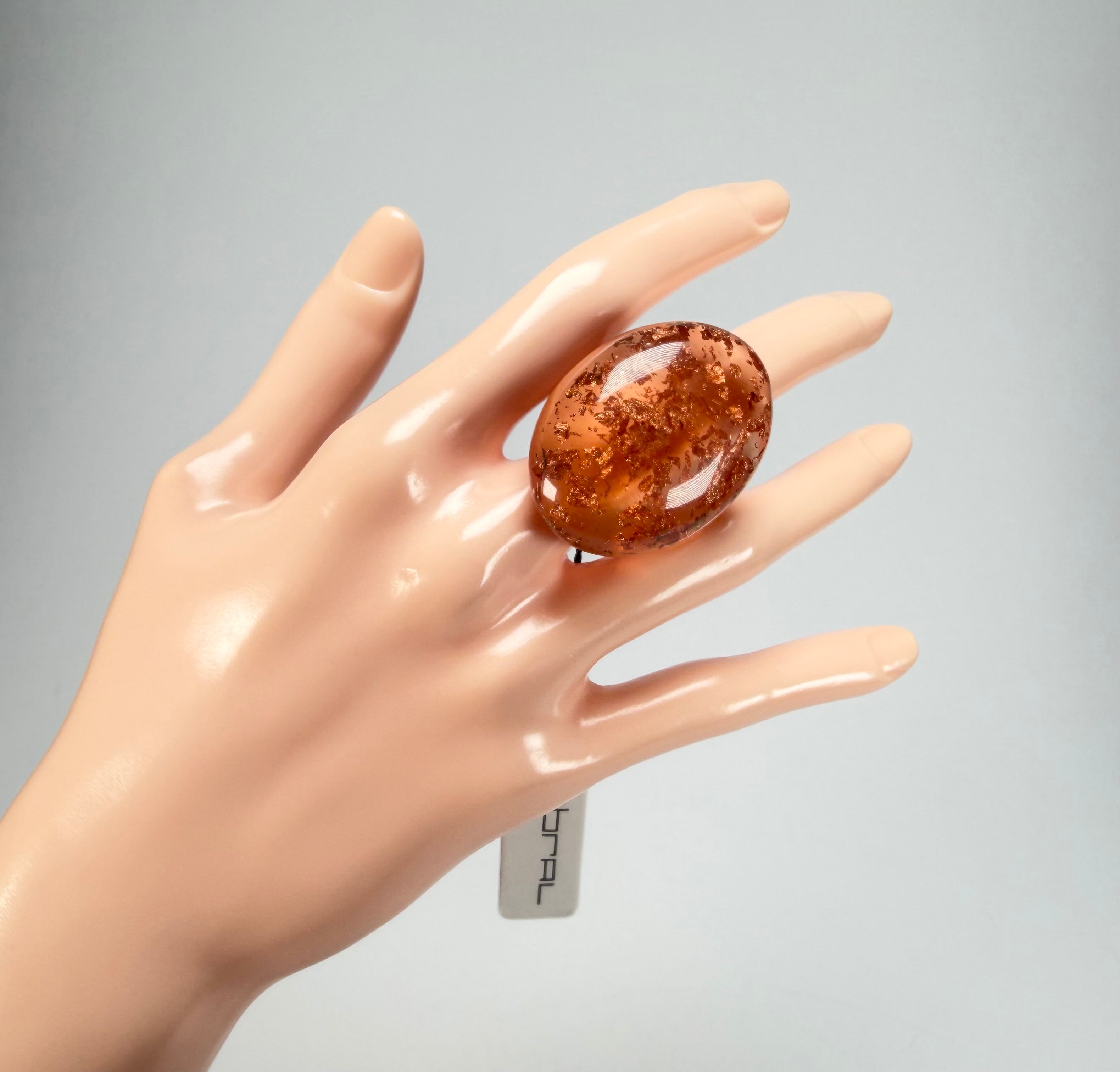Sobral - Champagne "Super" Resin Ring ( 004337 ) - Size UK N / US 6.5