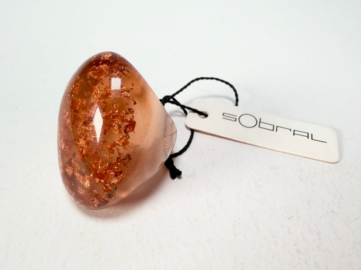 Sobral - Champagne "Super" Resin Ring ( 004337 ) - Size UK N / US 6.5