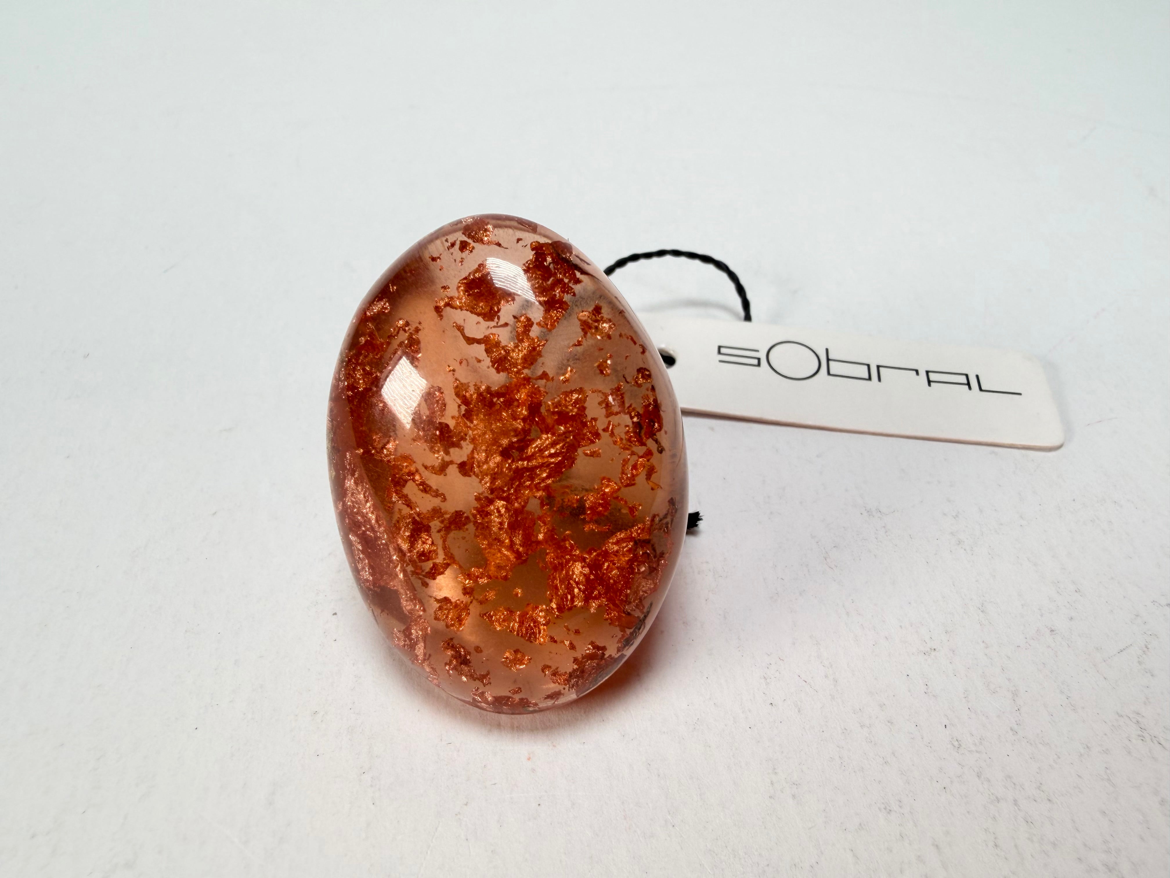 Sobral - Champagne "Super" Resin Ring ( 004337 ) - Size UK N / US 6.5