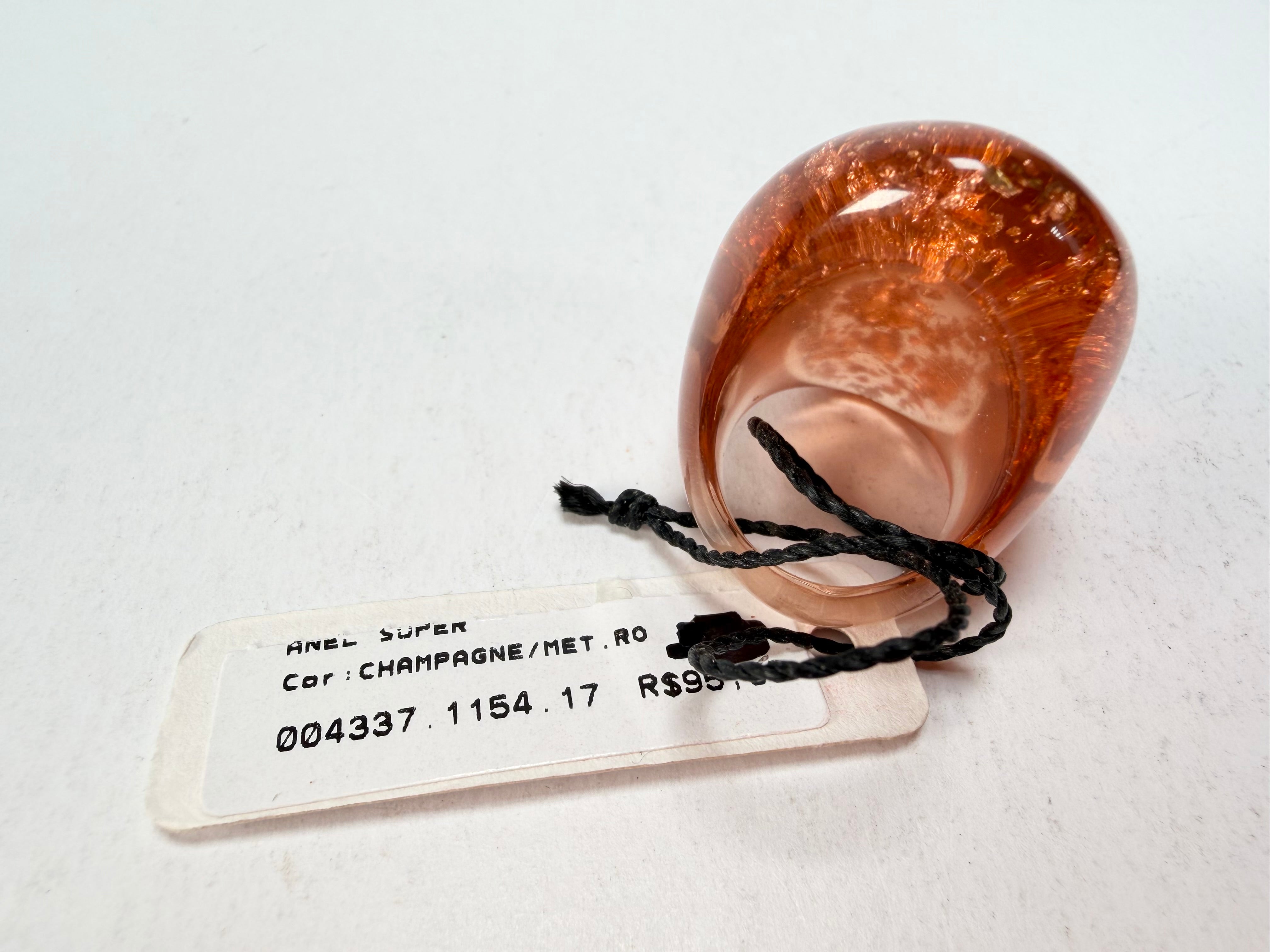 Sobral - Champagne "Super" Resin Ring ( 004337 ) - Size UK N / US 6.5
