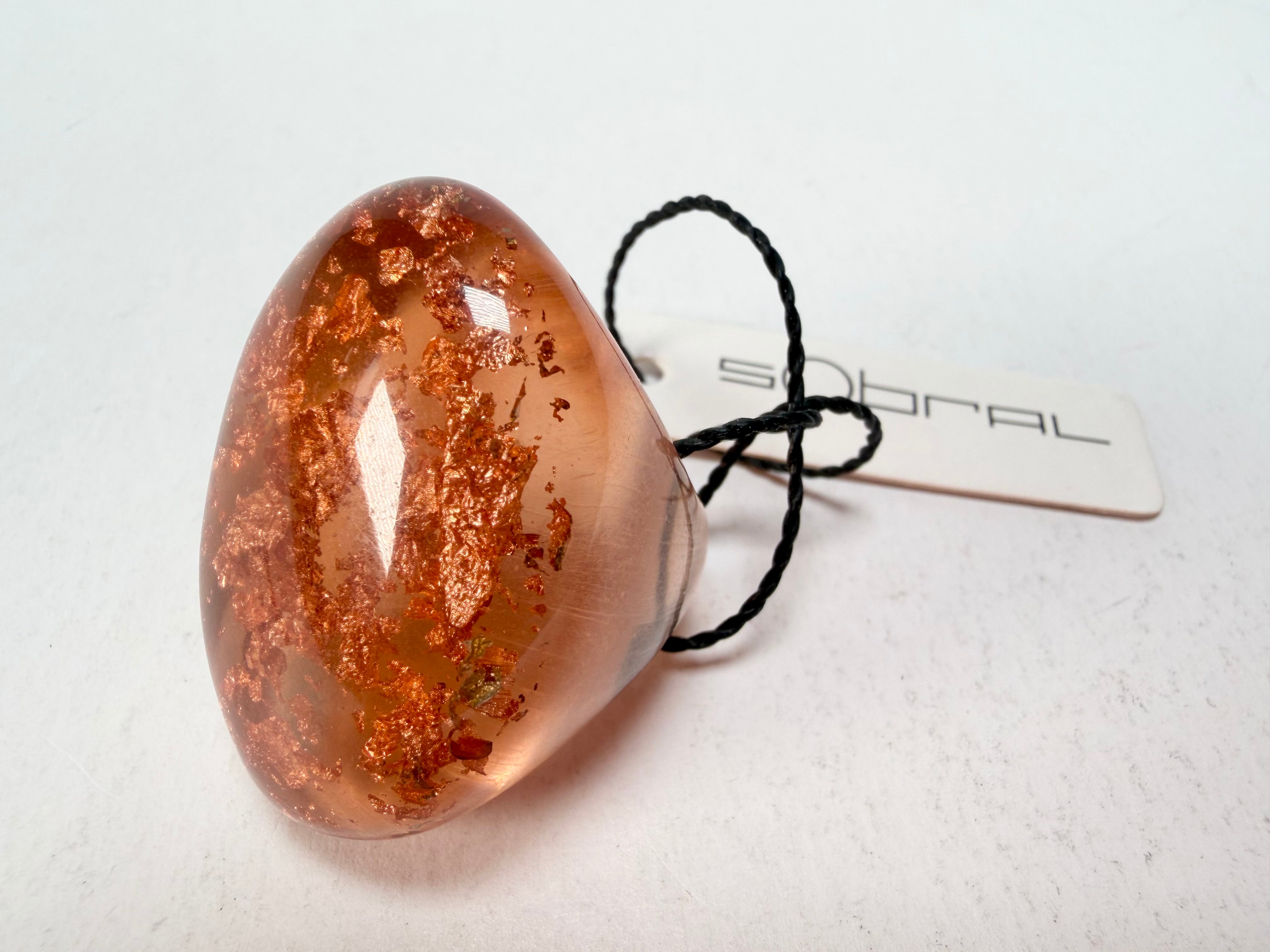 Sobral - Champagne "Super" Resin Ring ( 004337 ) - Size UK N / US 6.5