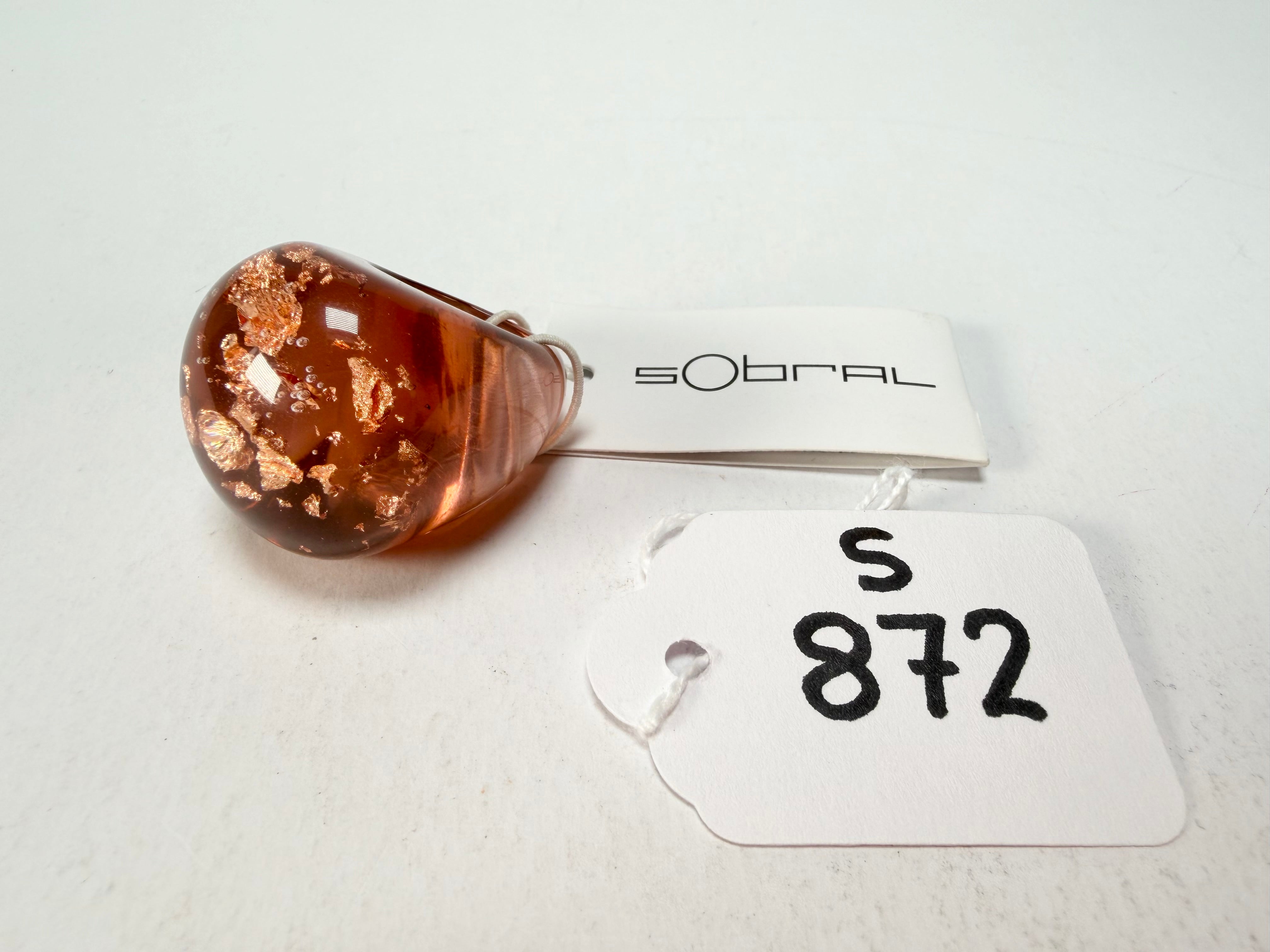 Sobral - Champagne "Apolo" Resin Ring ( 002836 ) - Size UK N / US 6.5