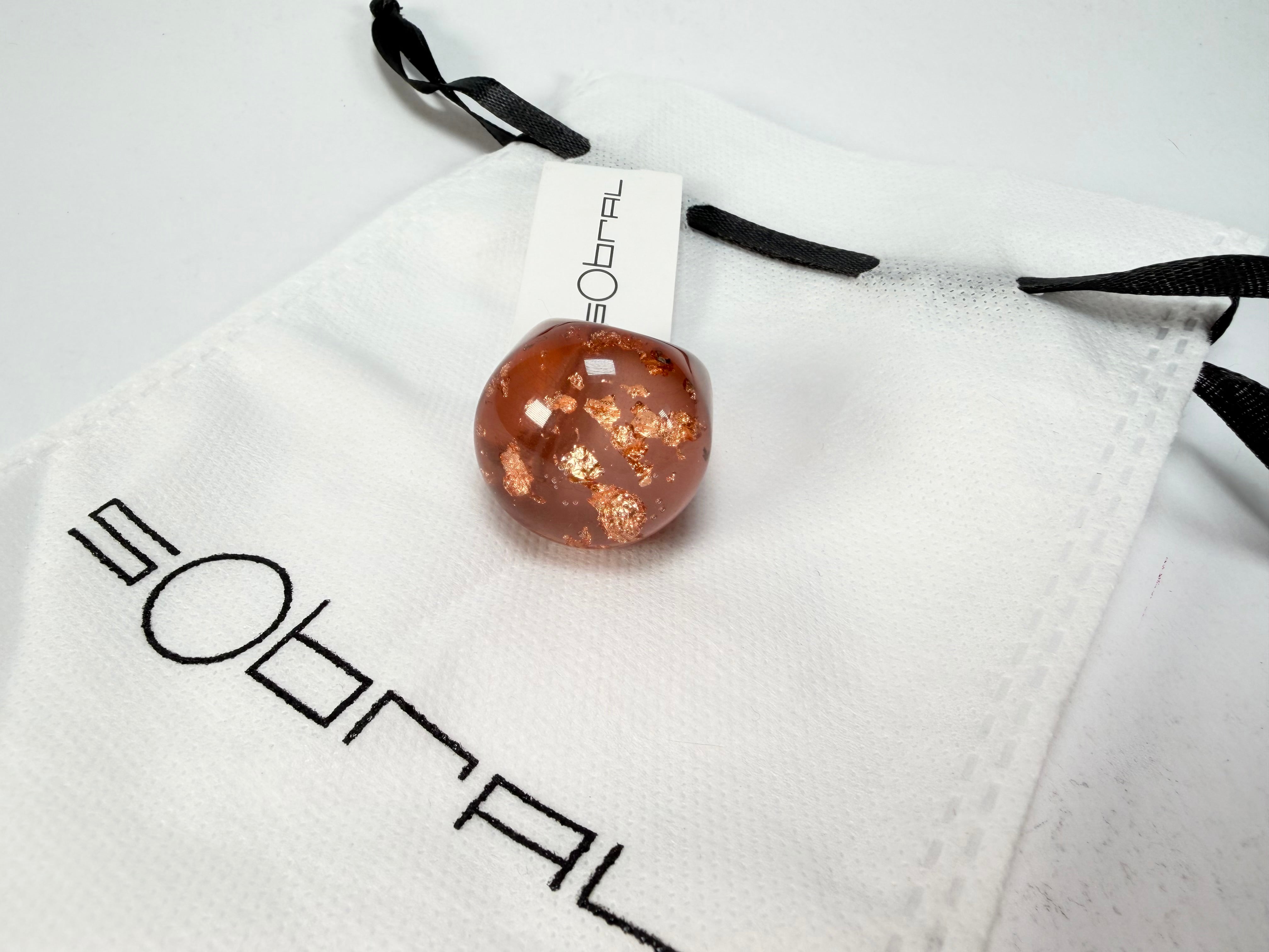 Sobral - Champagne "Apolo" Resin Ring ( 002836 ) - Size UK N / US 6.5