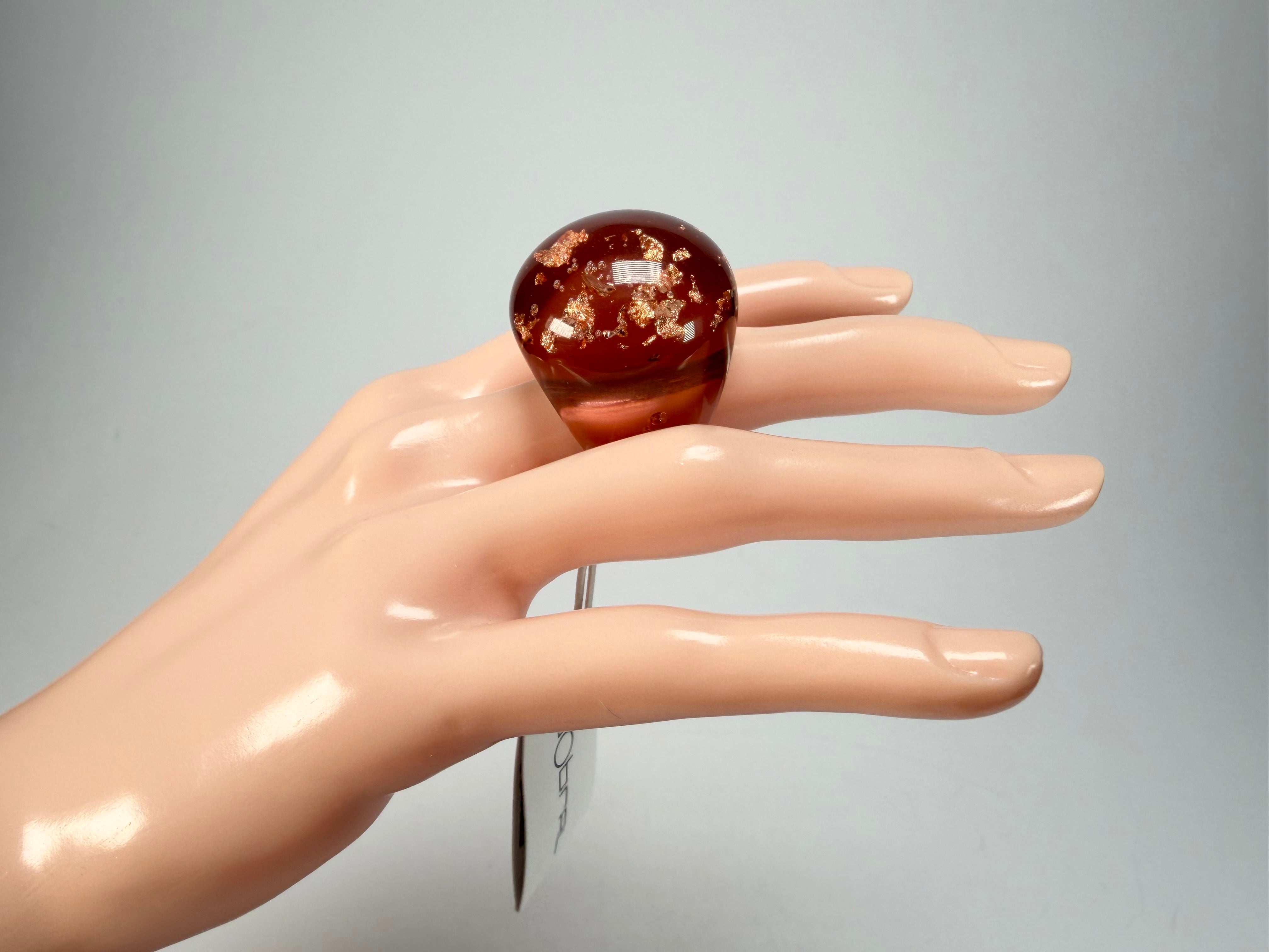 Sobral - Champagne "Apolo" Resin Ring ( 002836 ) - Size UK N / US 6.5