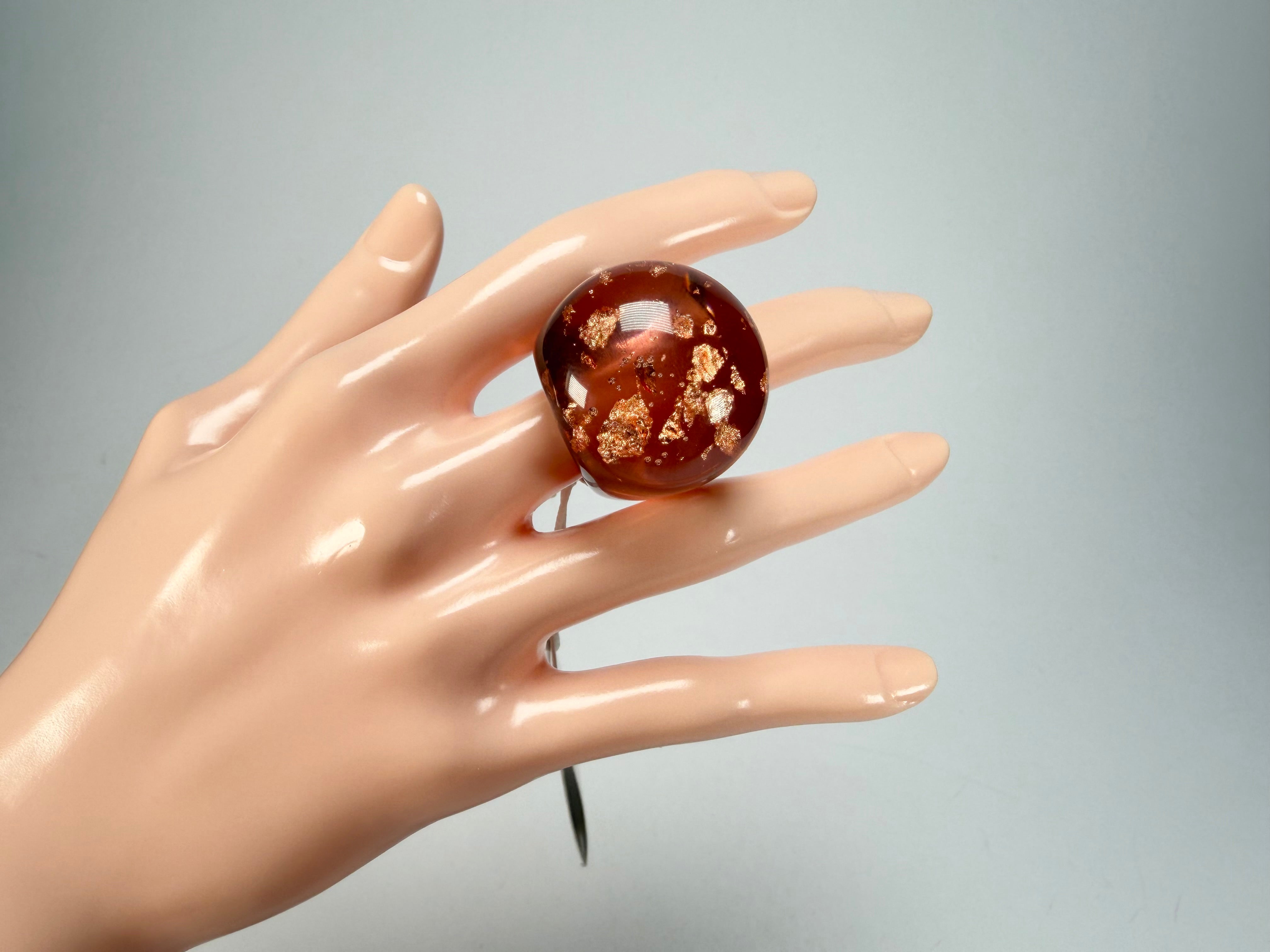 Sobral - Champagne "Apolo" Resin Ring ( 002836 ) - Size UK N / US 6.5