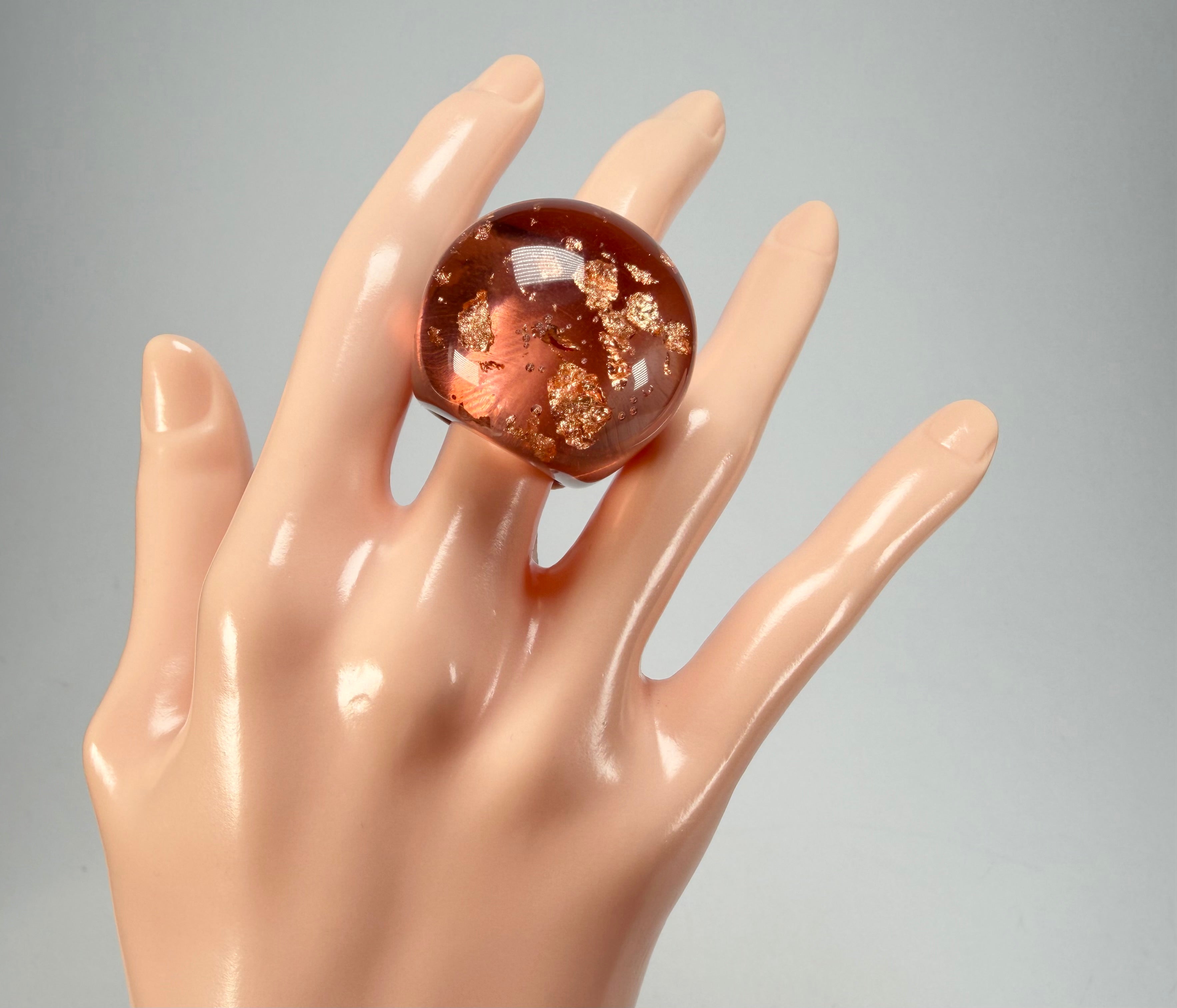 Sobral - Champagne "Apolo" Resin Ring ( 002836 ) - Size UK N / US 6.5