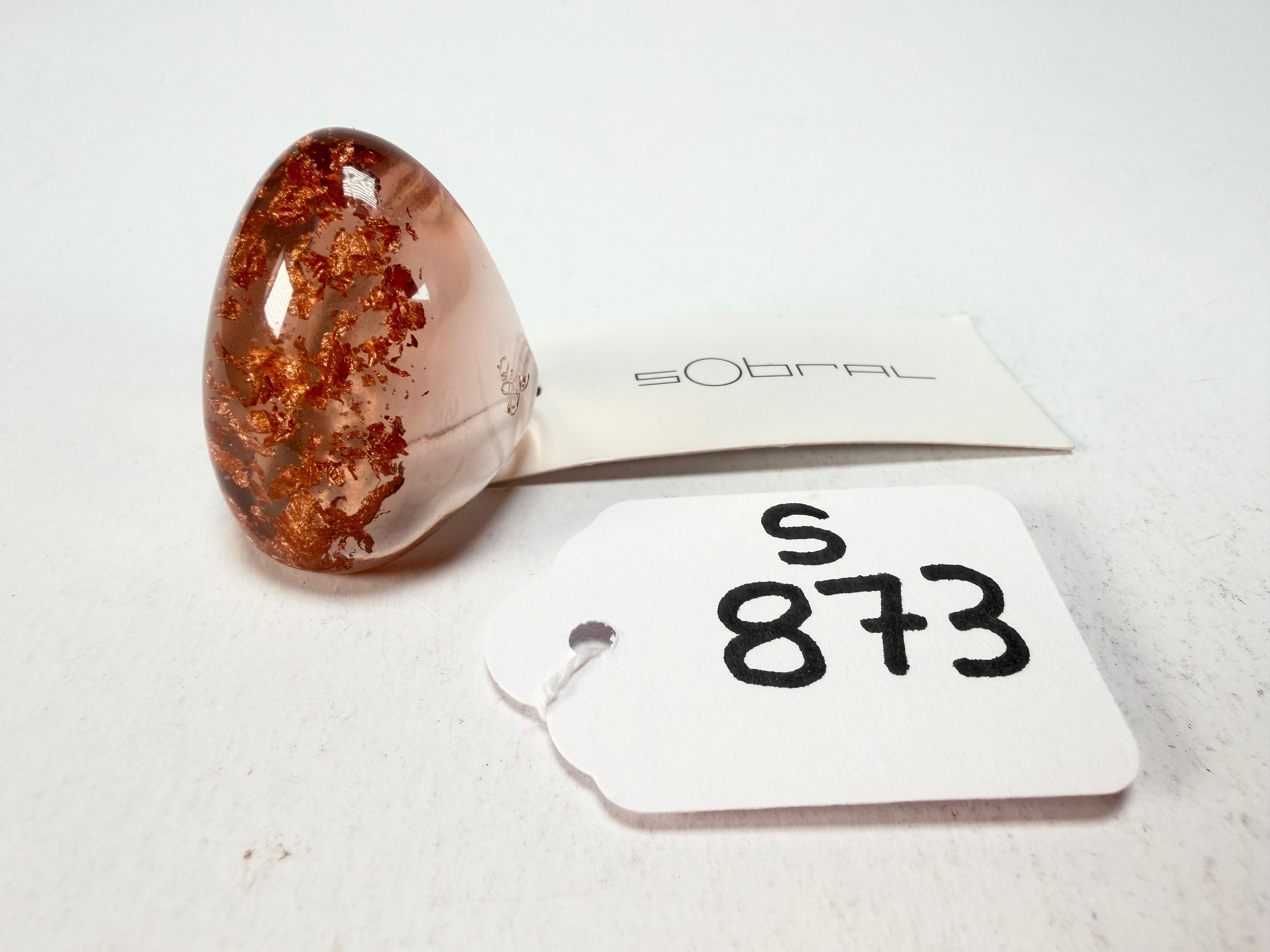 Sobral - Champagne "Super" Resin Ring ( 004337 ) - Size UK Q / US 8