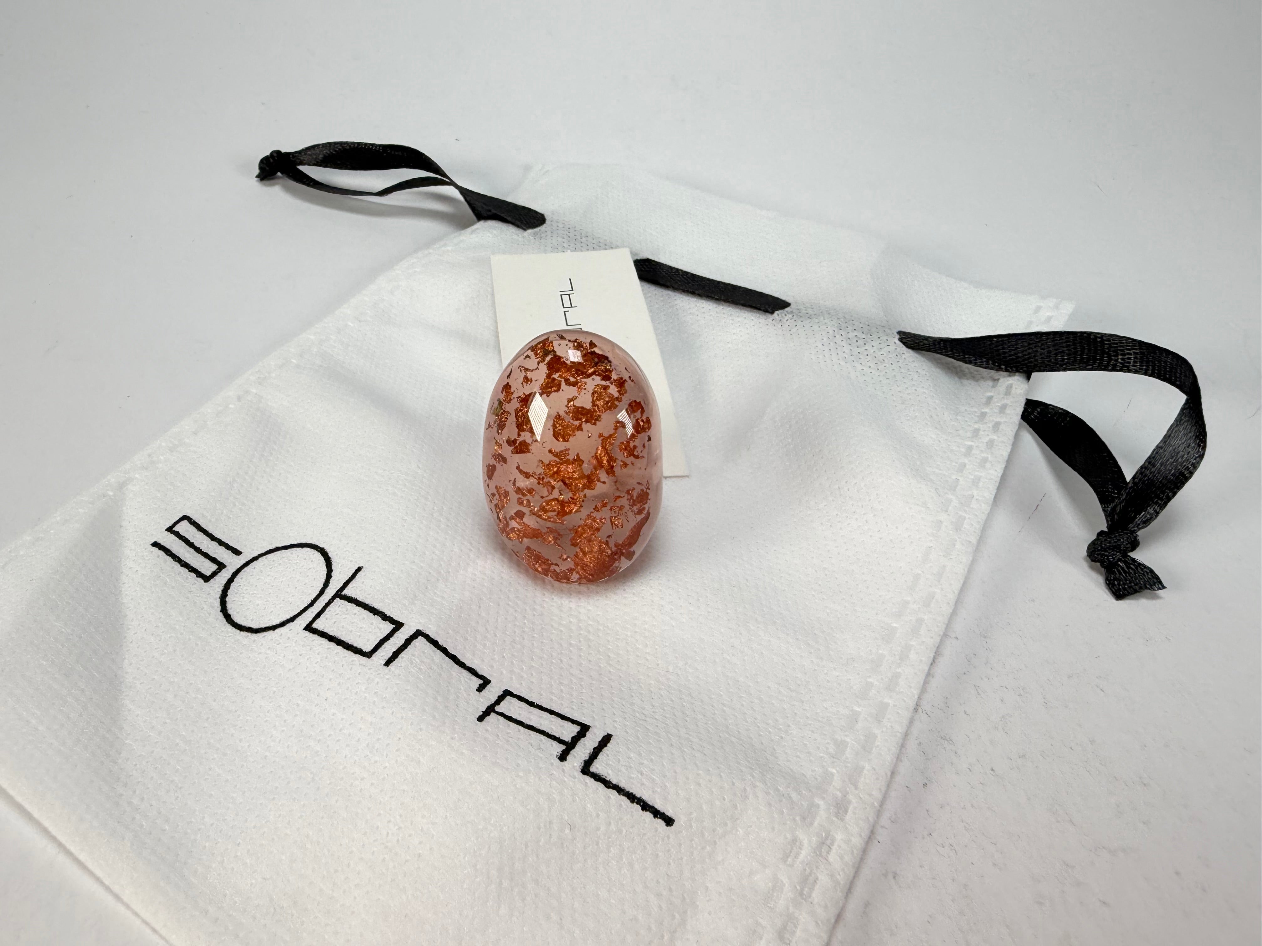 Sobral - Champagne "Super" Resin Ring ( 004337 ) - Size UK Q / US 8