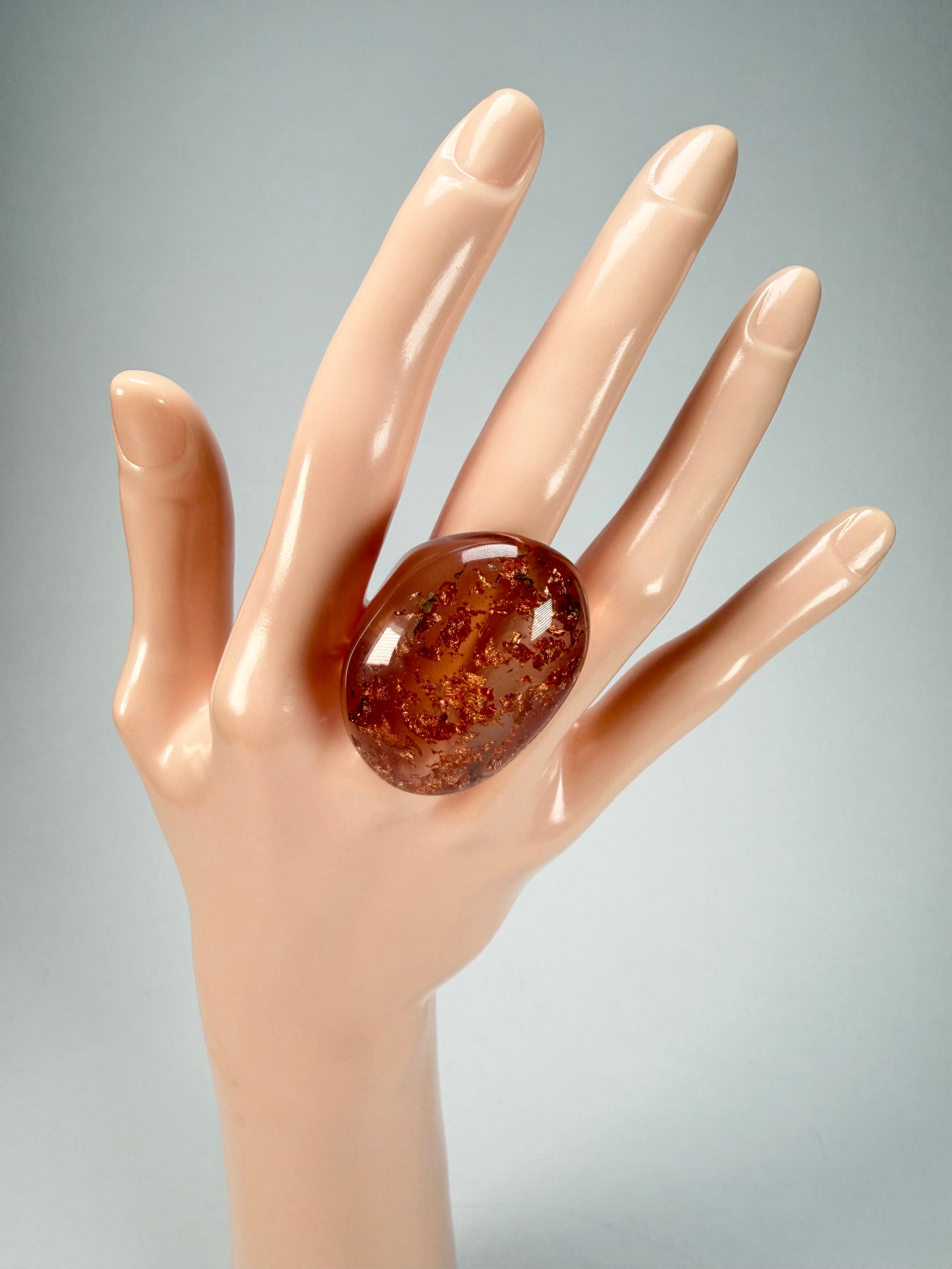 Sobral - Champagne "Super" Resin Ring ( 004337 ) - Size UK Q / US 8