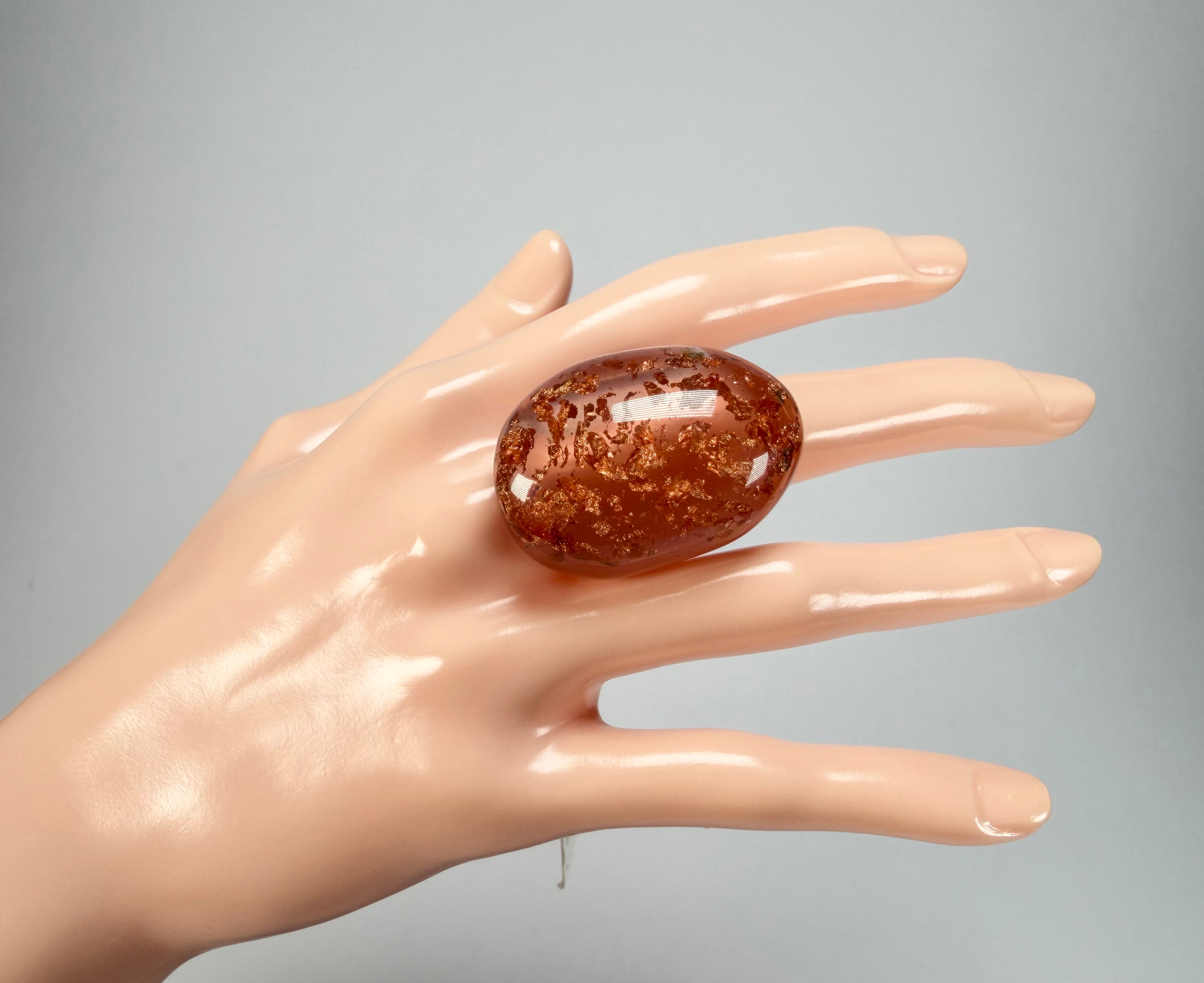 Sobral - Champagne "Super" Resin Ring ( 004337 ) - Size UK Q / US 8