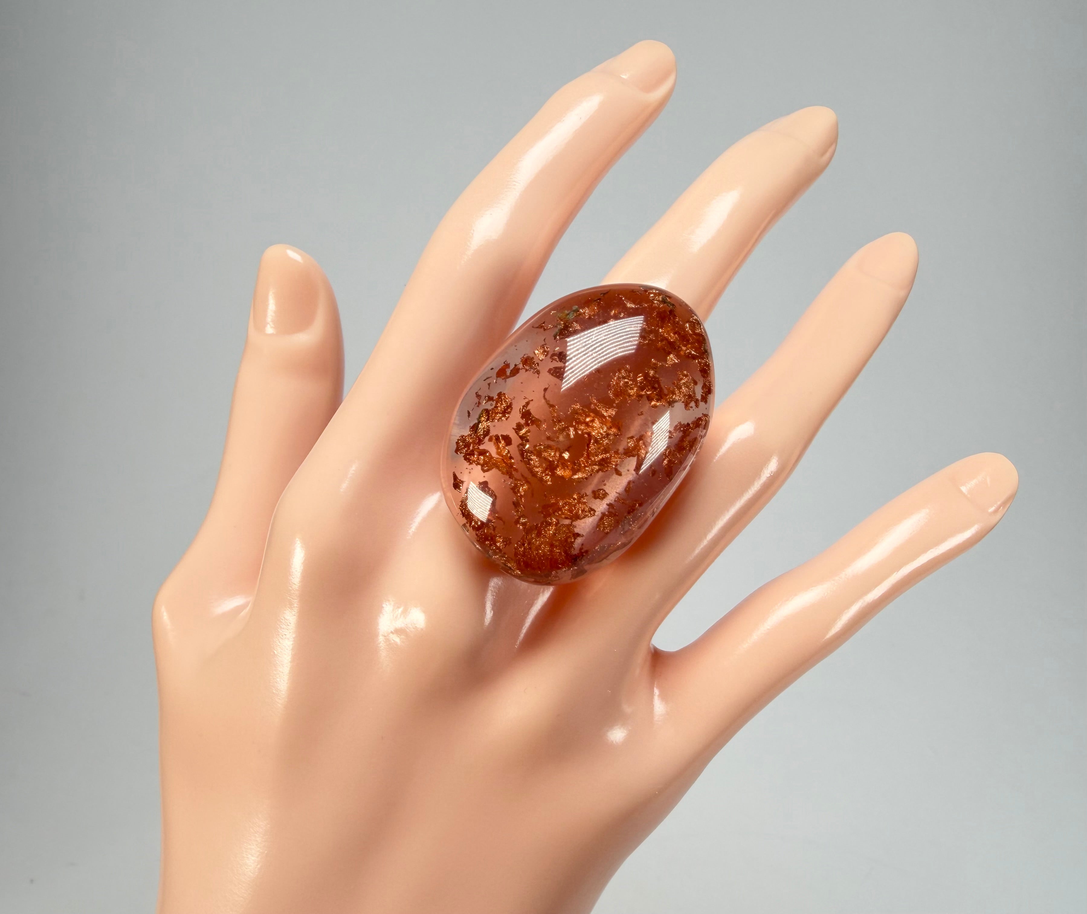 Sobral - Champagne "Super" Resin Ring ( 004337 ) - Size UK Q / US 8