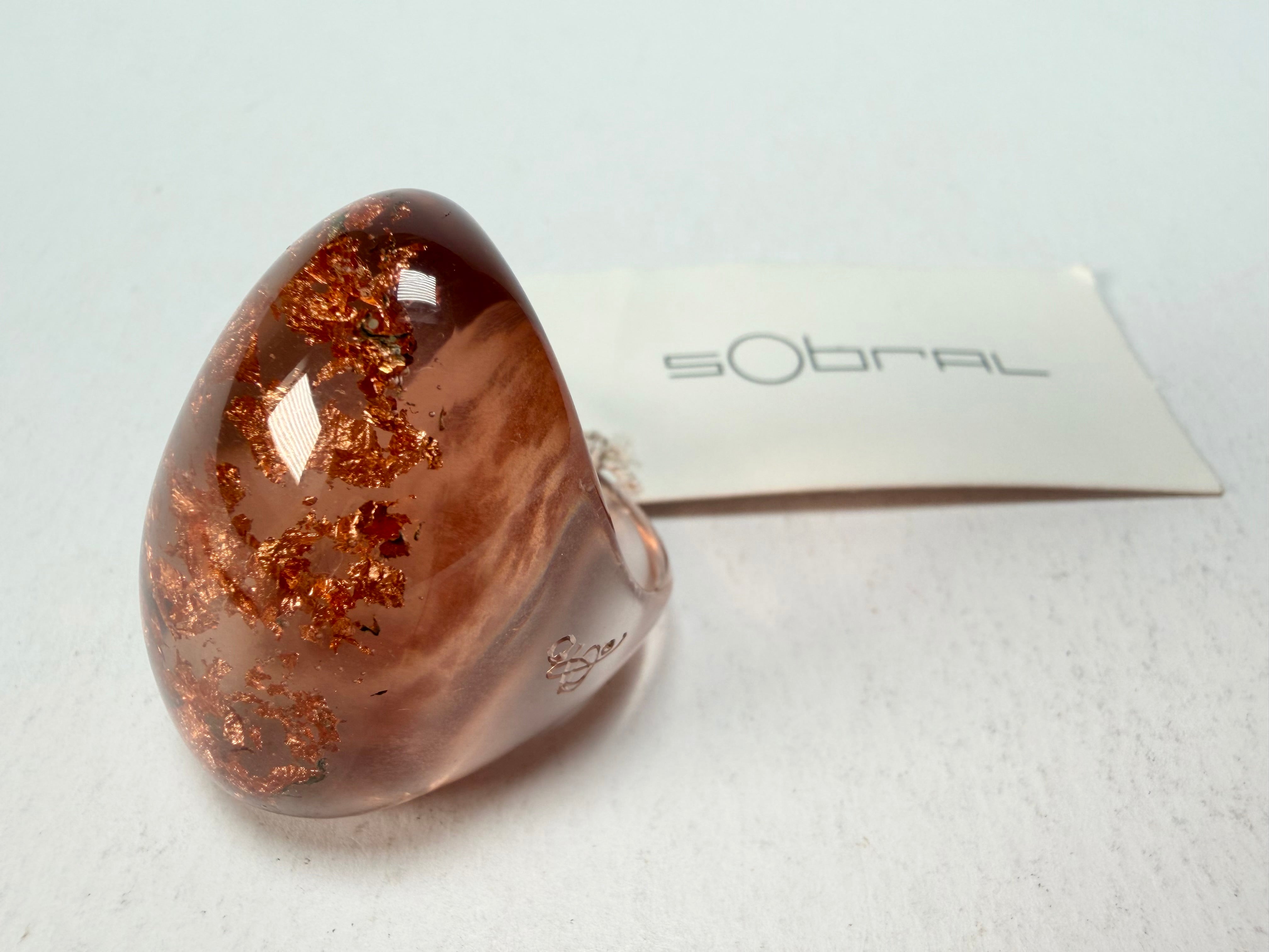 Sobral - Champagne "Super" Resin Ring ( 004337 ) - Size UK Q / US 8