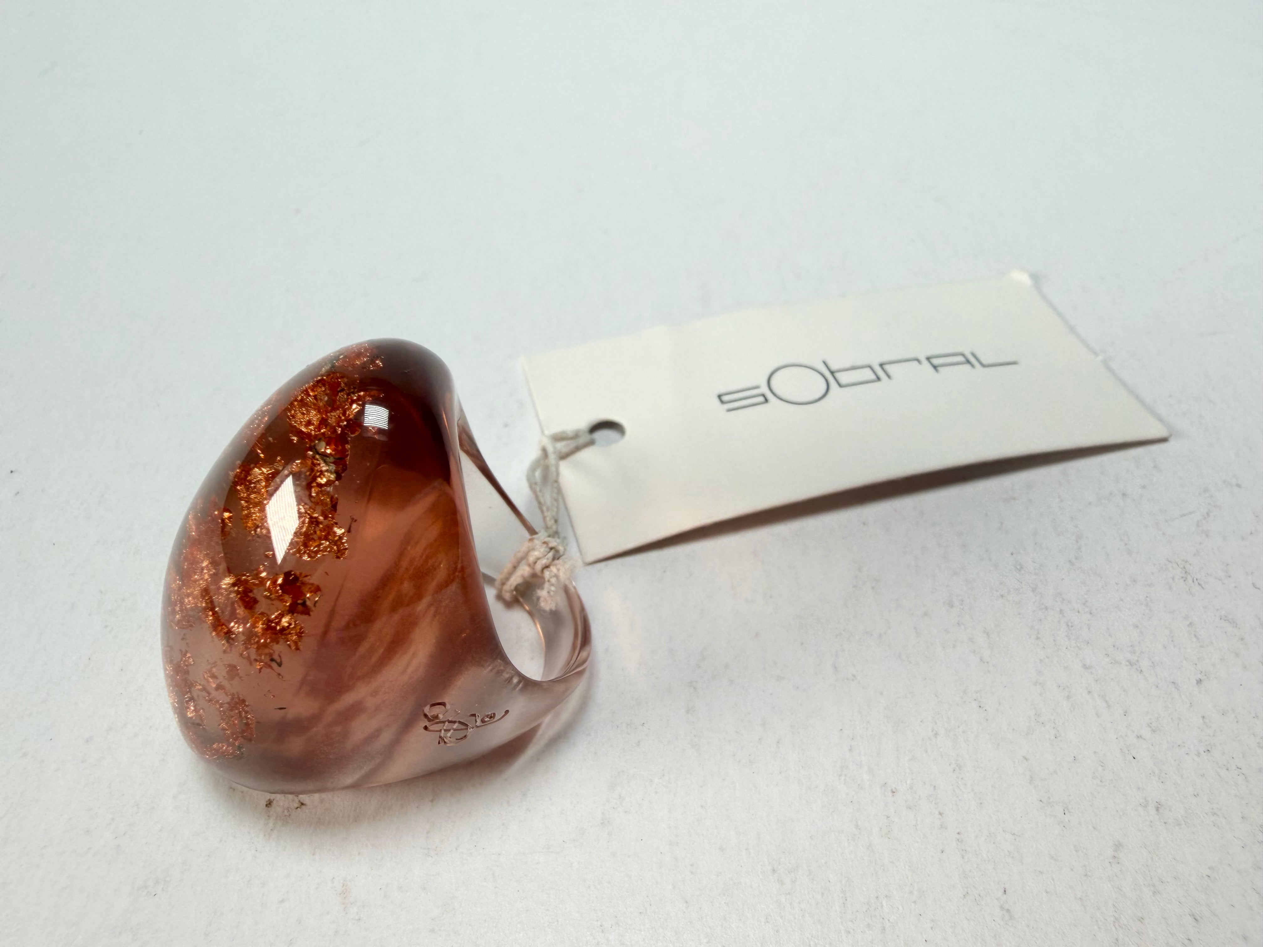 Sobral - Champagne "Super" Resin Ring ( 004337 ) - Size UK Q / US 8